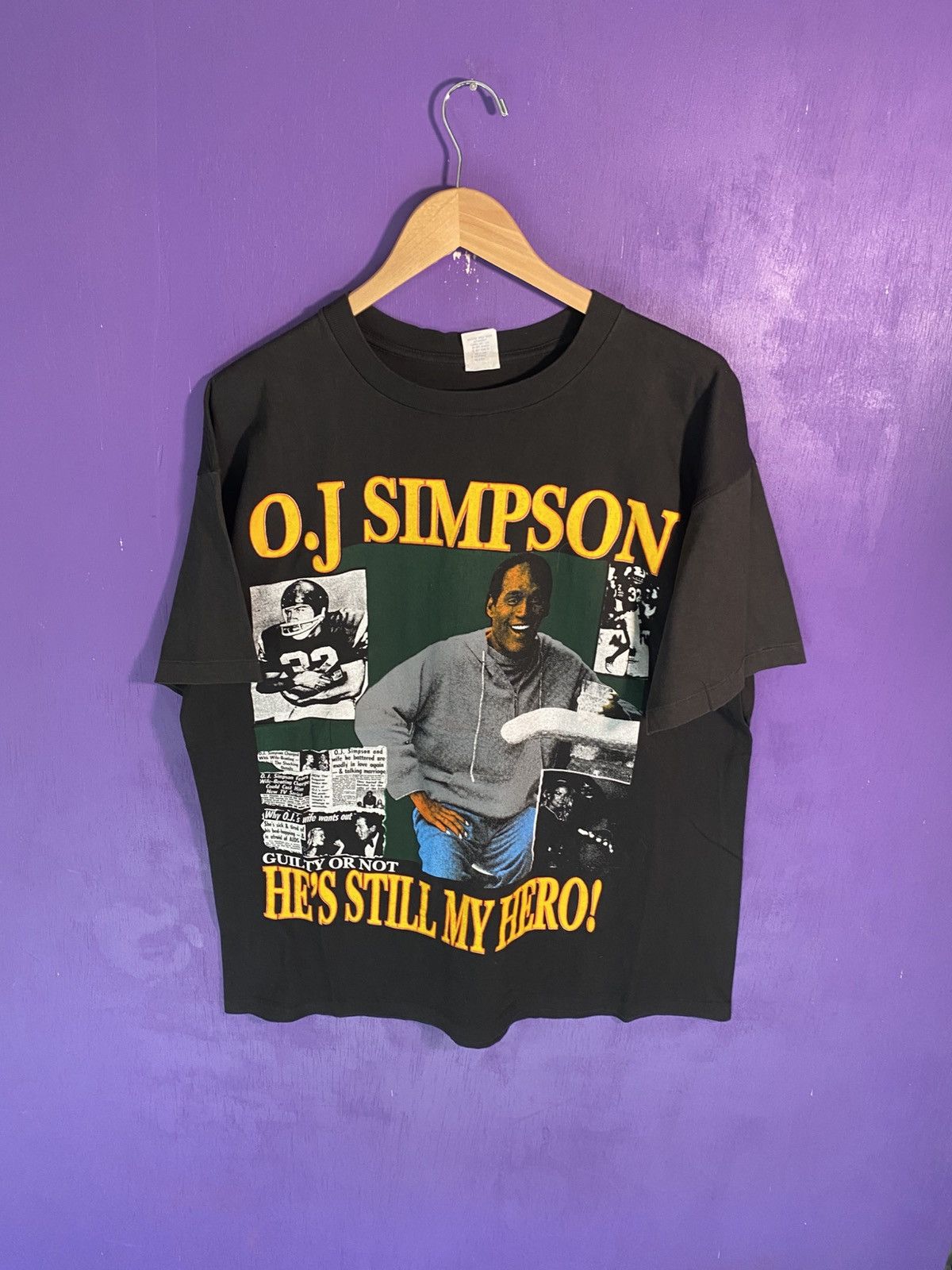 Rap Tees Vintage 90s OJ Simpson still my hero rap tee Size US XL / EU 56 / 4 - 1 Thumbnail