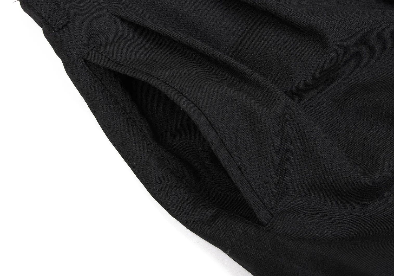 Yohji Yamamoto Wool-Poly Gabardine Side Tab Pants in Black Size 3 Size US 34 / EU 50 - 3 Thumbnail