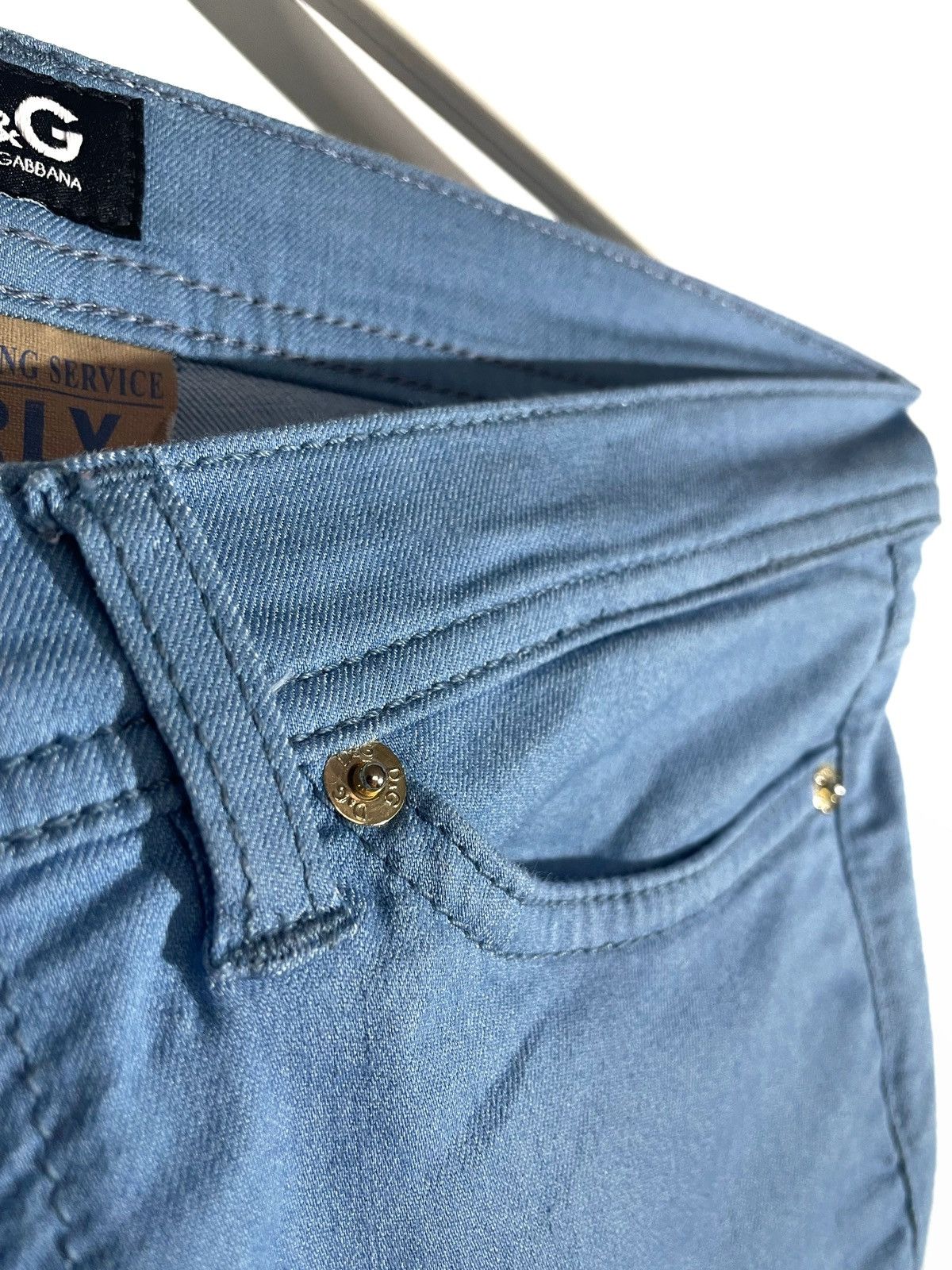 Designer × Dolce & Gabbana Women Slim Blue Jeans Dolce & Gabbana Size 26 Low Rise Girly Size 28" / US 6 / IT 42 - 5 Thumbnail