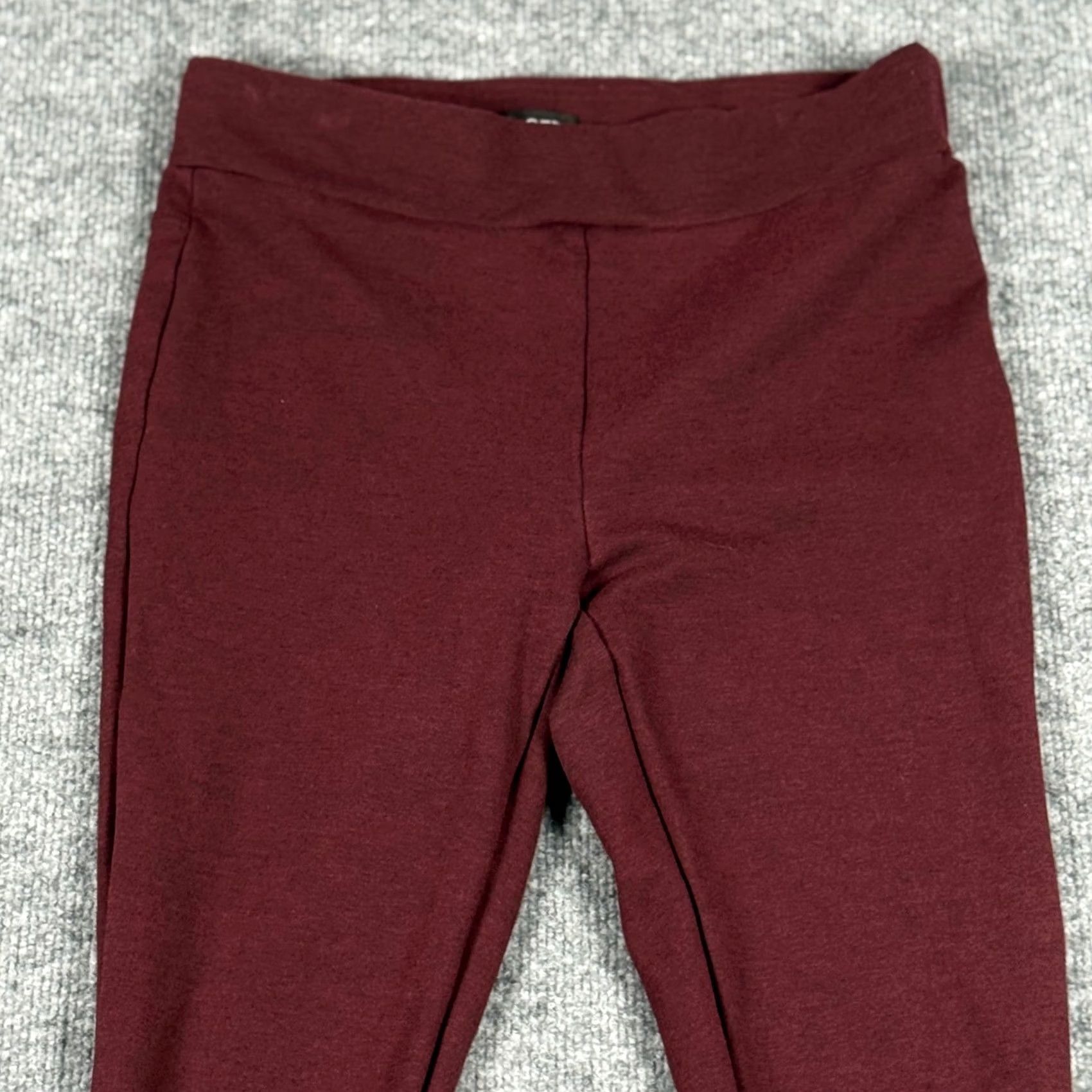 Loft LOFT Leggings Ankle S MID Rise Textured Knit Ponte Burgundy Red Women S Stretch Elastic Waist Casual Activewear Fall Winter Spring Mens Womens Size 28" / US 6 / IT 42 - 3 Thumbnail