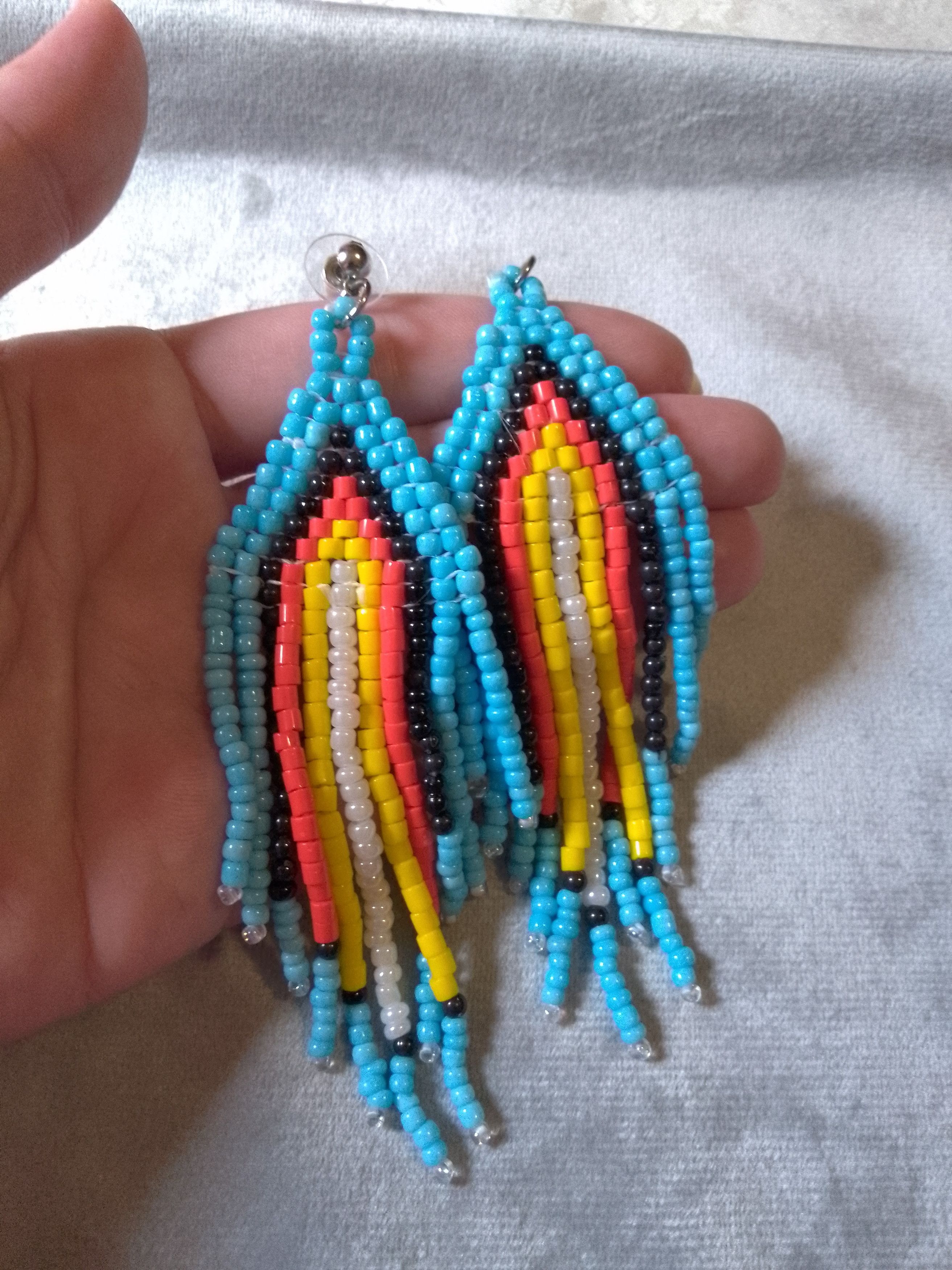 Handmade Earrings Native American Ethnic Long Bangs Necklace Feather Size ONE SIZE - 2 Thumbnail