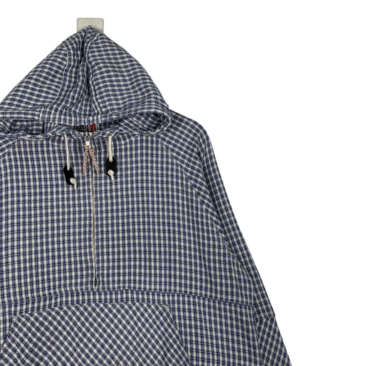 Japanese Brand UH!! LAND 33 Checked Anorak Hoodie Jacket #0829-C37 Size US L / EU 52-54 / 3 - 6 Thumbnail