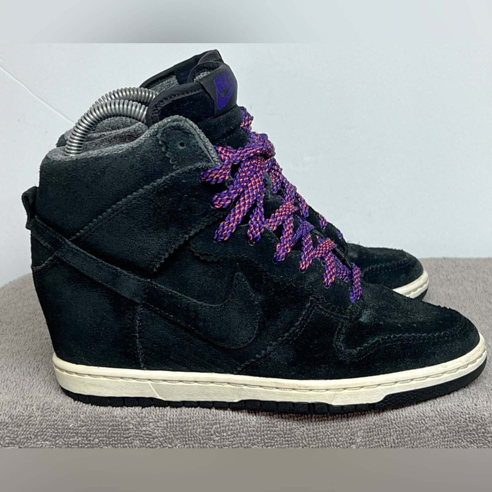 nike sky hi black suede