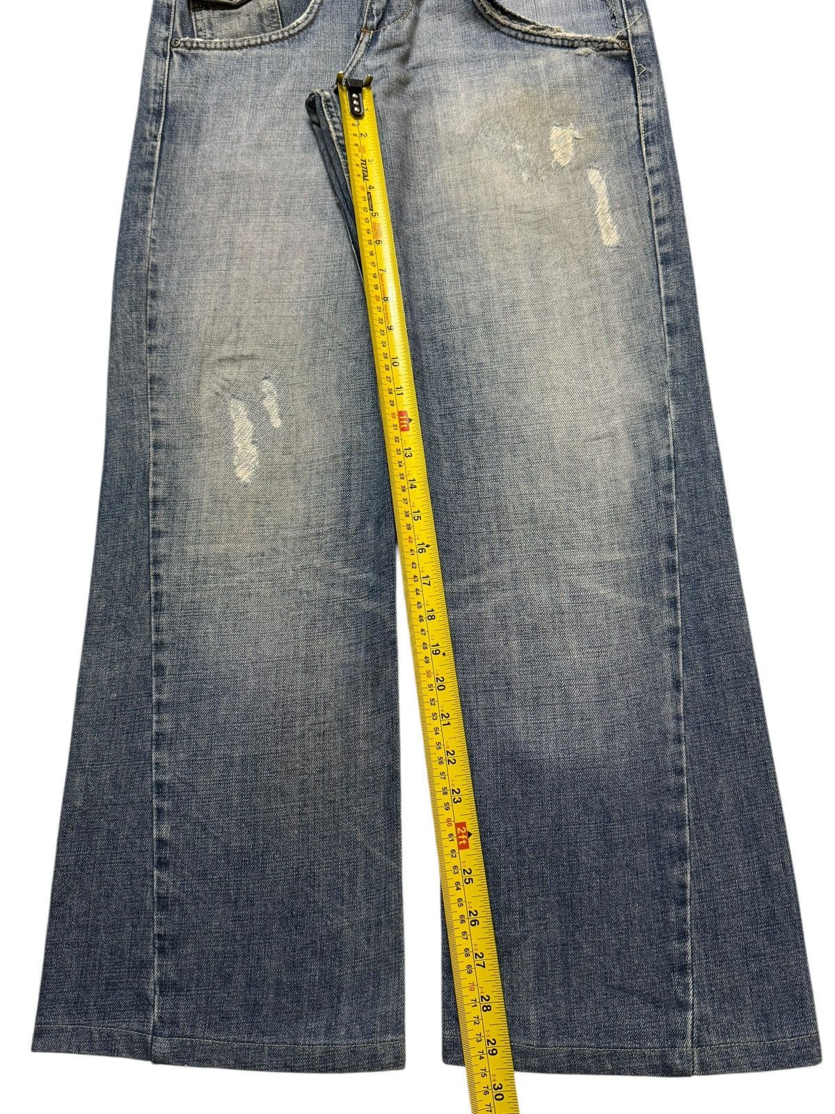 14th Addiction Vintage Y2K Japanese Brand Blue Faded Wash Spiral Leg Baggy Size US 31 - 12 Thumbnail