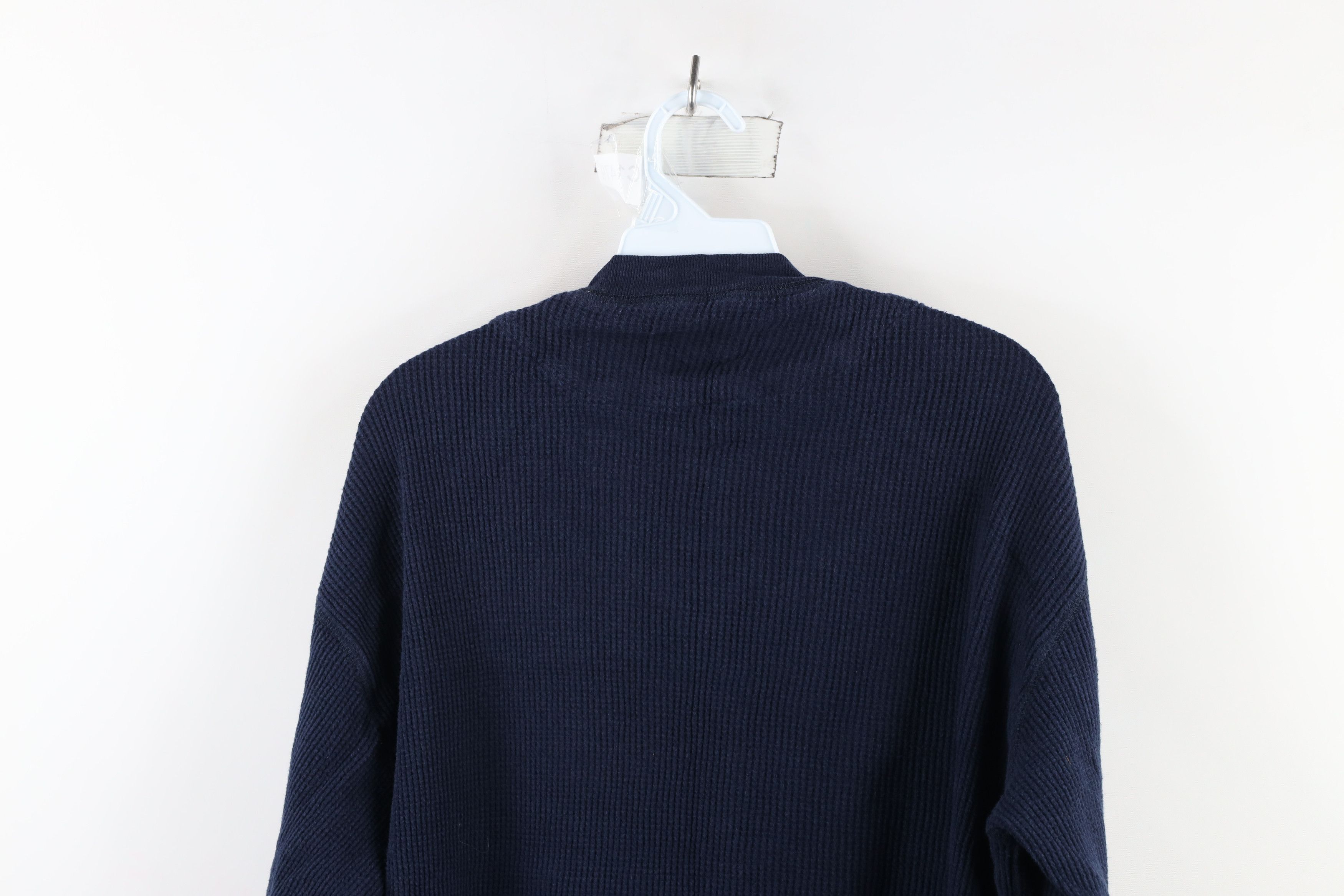 Vintage Vintage 90s Streetwear Waffle Knit Henley T-Shirt Blue Size US M / EU 48-50 / 2 - 7 Thumbnail