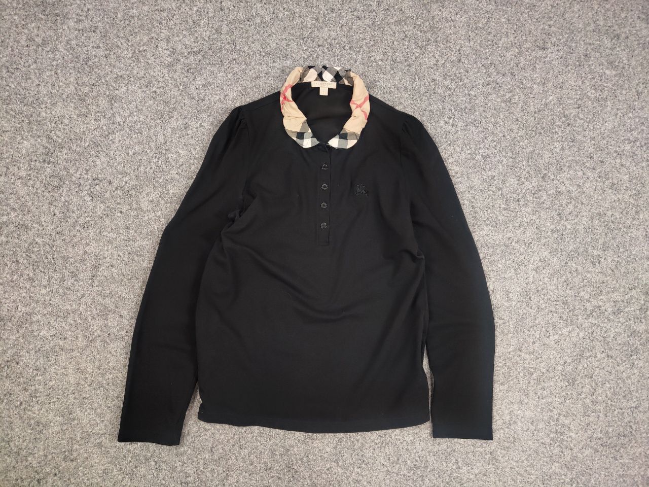 Burberry Burberry London Classic Black Cotton Long Sleeve Nova Check Size L / US 10 / IT 46 - 9 Thumbnail
