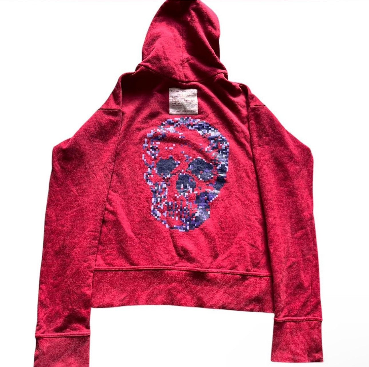 90’s Beauty:Beast Pixelated Skull Hoodie