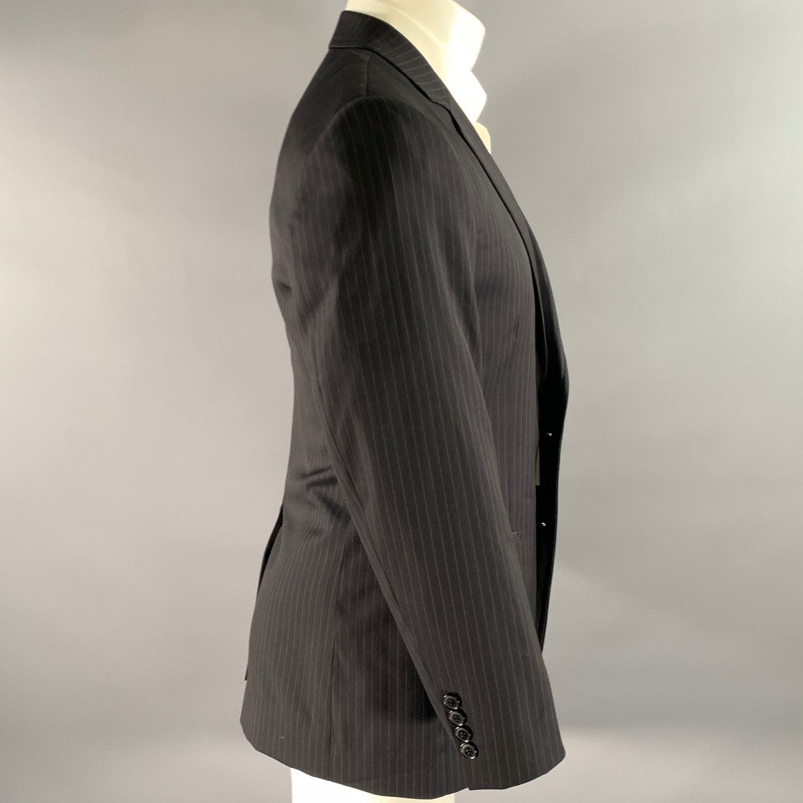Dolce & Gabbana DOLCE & GABBANA Size 36 Black Pinstripe Wool Blend Jacket Size 36R - 3 Thumbnail