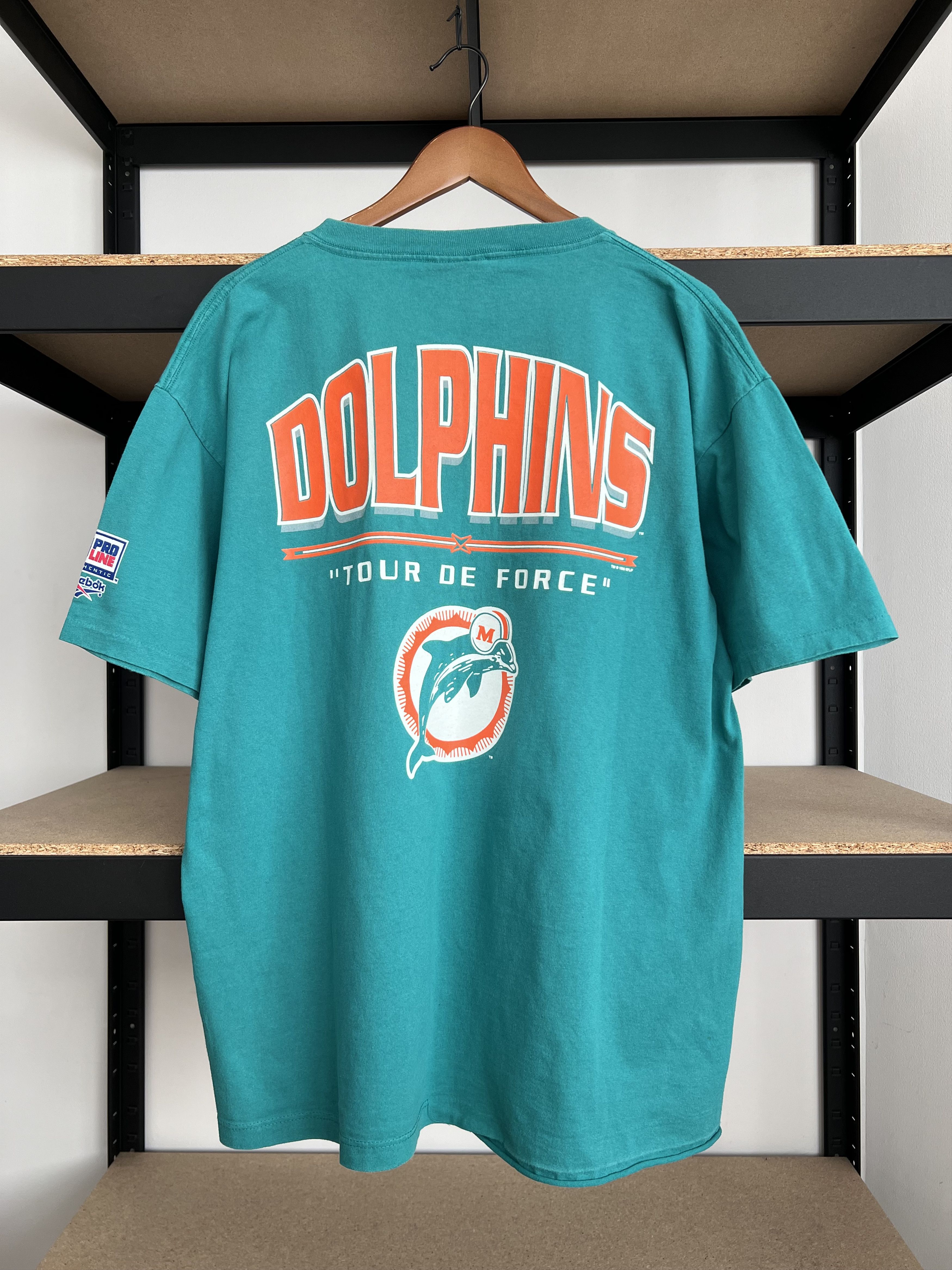 NFL Vintage 1999 Miami Dolphins Tour De Force NFL Reebok T-shirt Size US XL / EU 56 / 4 - 1 Thumbnail