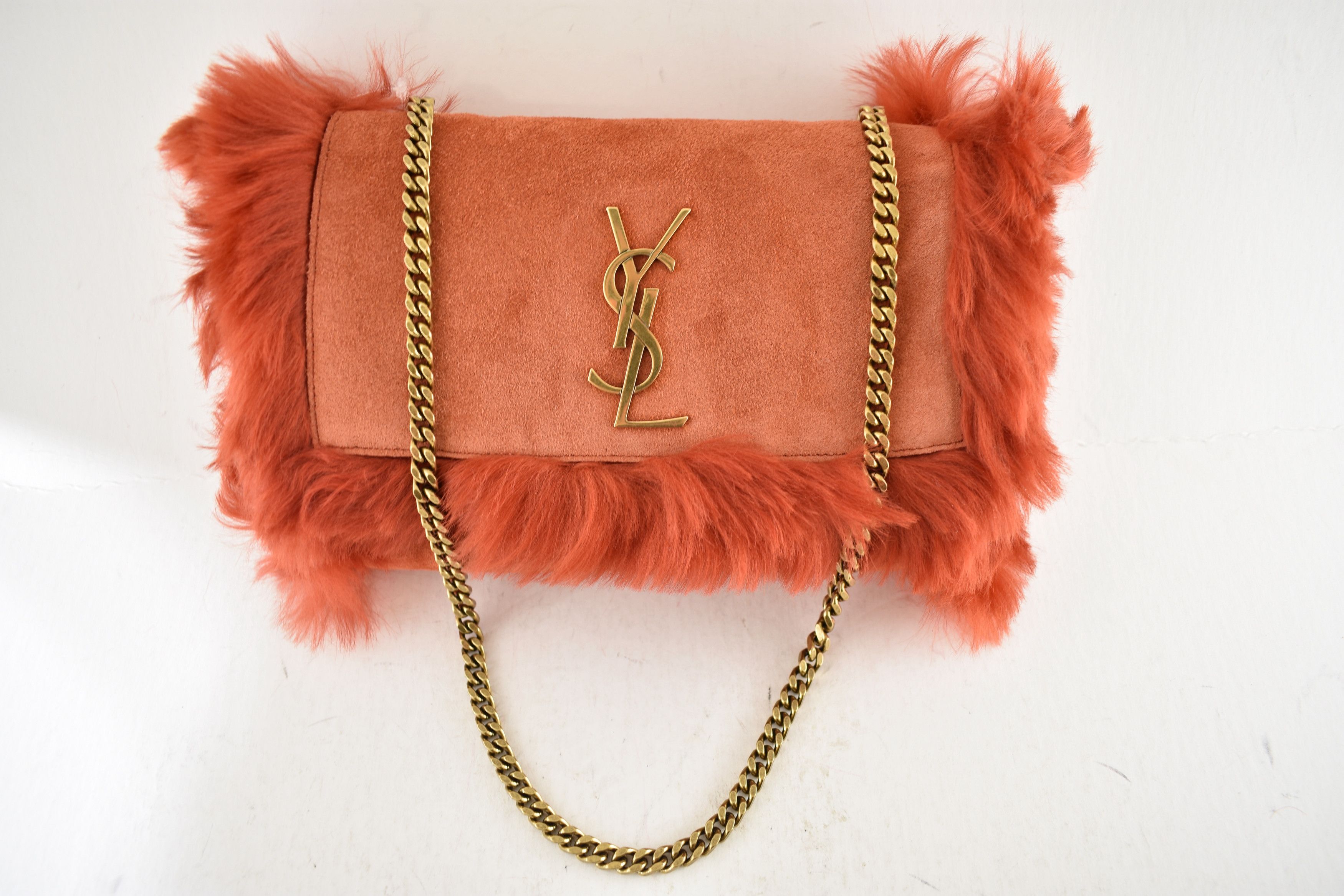 Saint Laurent Paris Small Kate YSL Logo Reversible Faux Fur Suede Shoulder Bag Size ONE SIZE - 2 Thumbnail