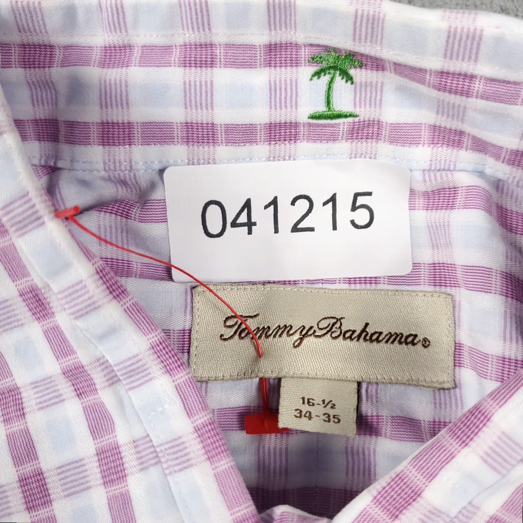 Tommy Bahama Tommy Bahama Dress Shirt Mens 16.5 Purple Plaid Long Sleeve Button Up Casual Business Size 42R - 7 Thumbnail