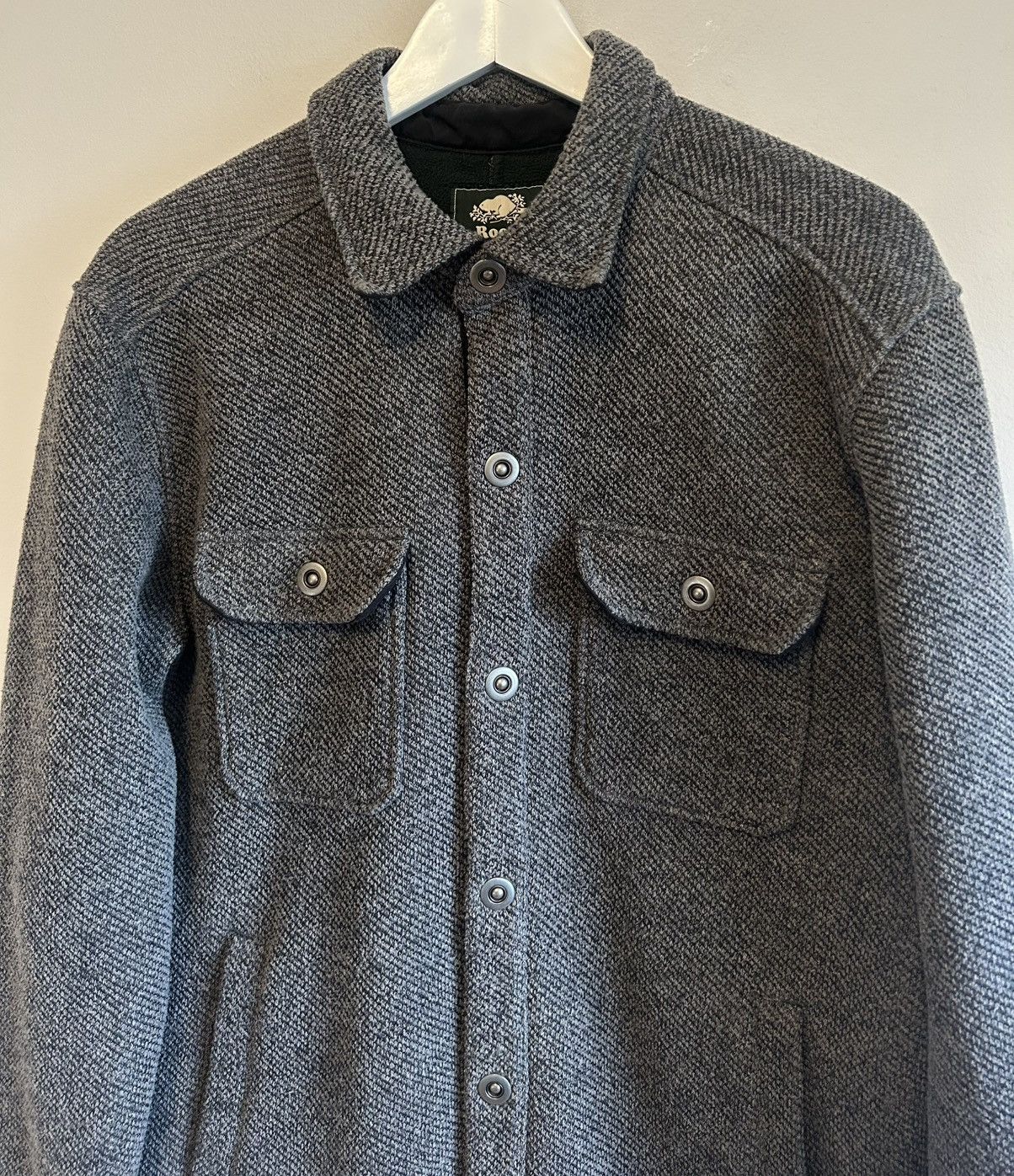 Roots Vintage Roots Canada Grey Twill Metal Snap Button Jacket Size US L / EU 52-54 / 3 - 6 Thumbnail