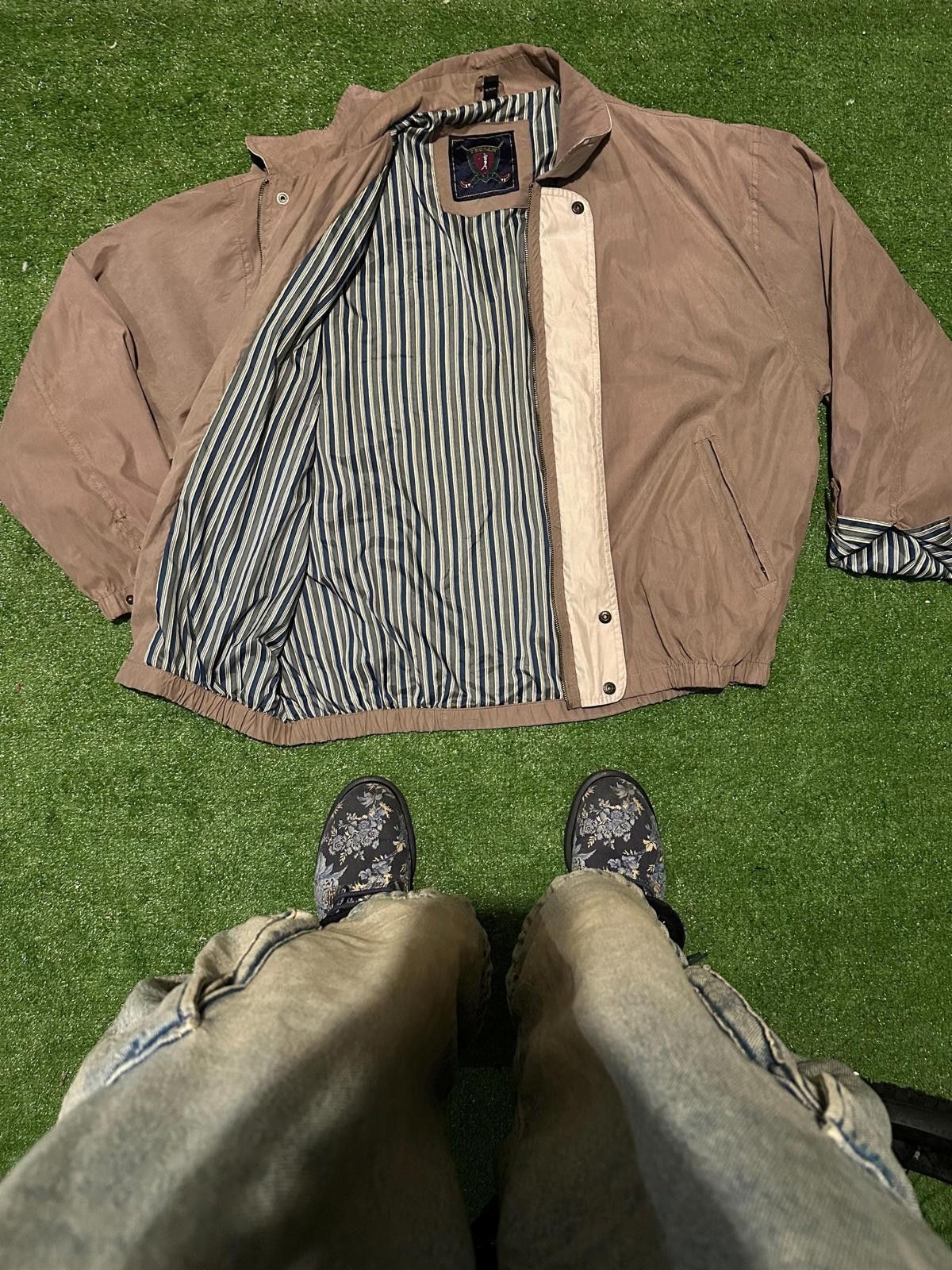 Unknown London Vintage Men's Casual Lightweight Jacket with Striped Lining Size ONE SIZE - 3 Thumbnail