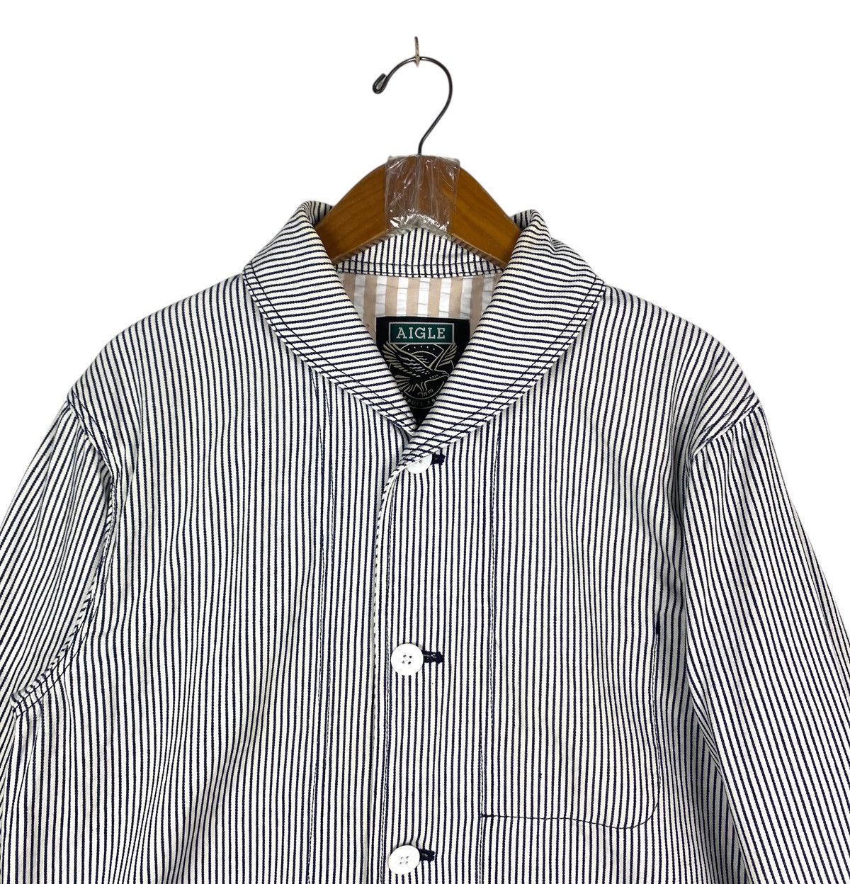 Aigle Rare‼️ Aigle Hickory Stripe Chore Jacket Size US L / EU 52-54 / 3 - 4 Thumbnail