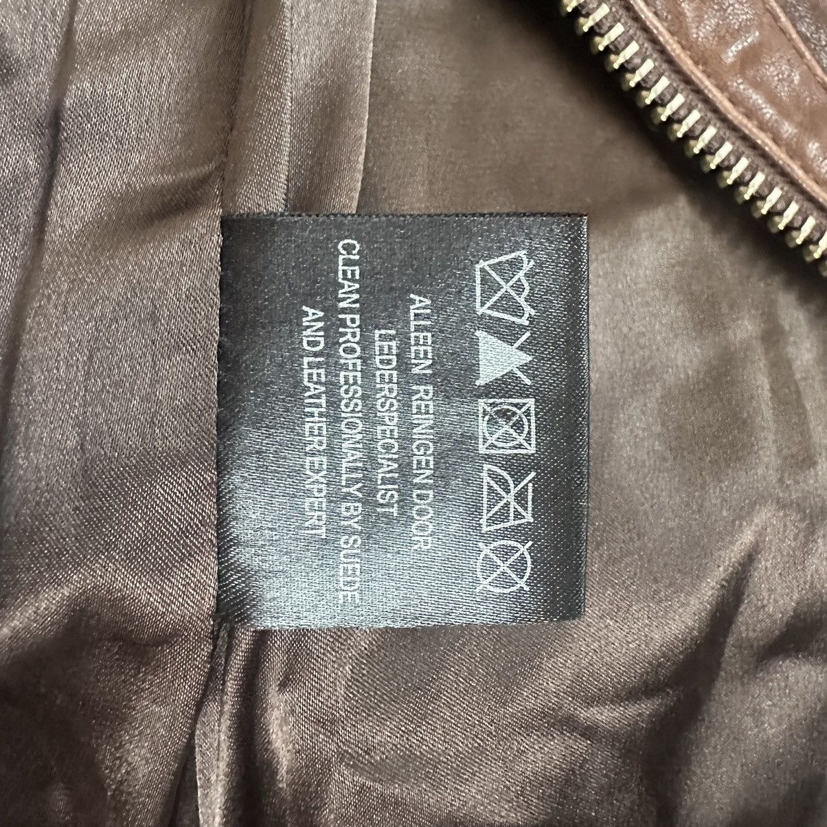 Vintage Vintage Avant Garde Leather Brown Jacket Size XS / US 0-2 / IT 36-38 - 15 Thumbnail