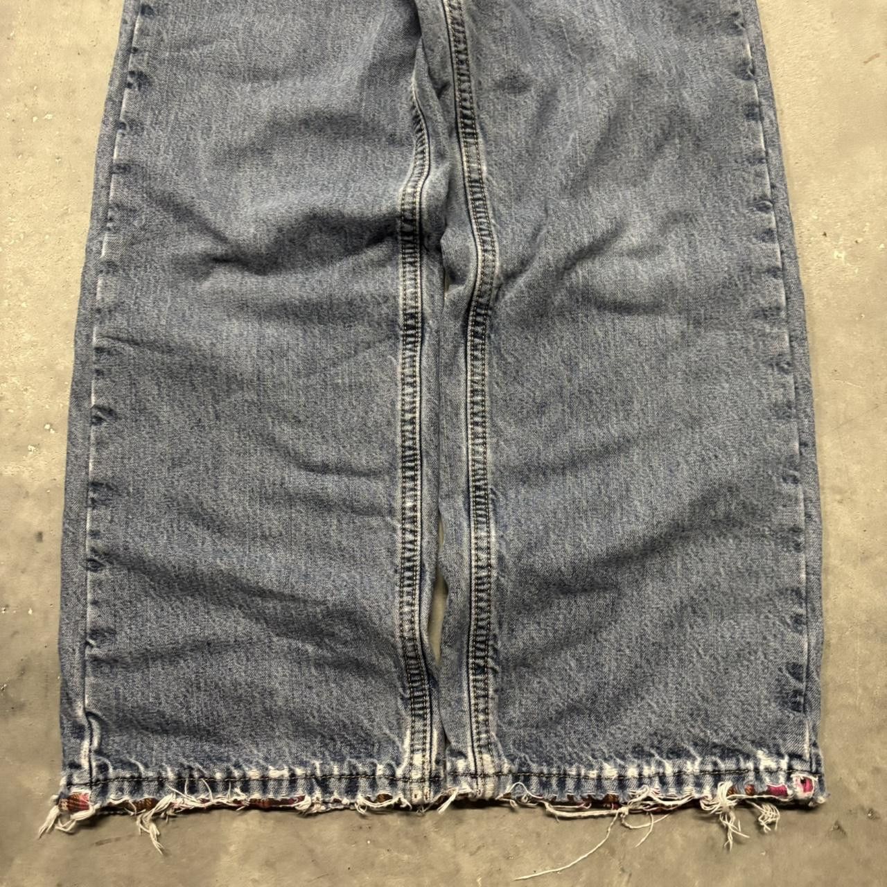 Japanese Brand × Vintage Crazy Vintage Y2K/2000s Grunge Medium Wash Insulated Distressed Denim Jeans! Size US 27 - 6 Thumbnail