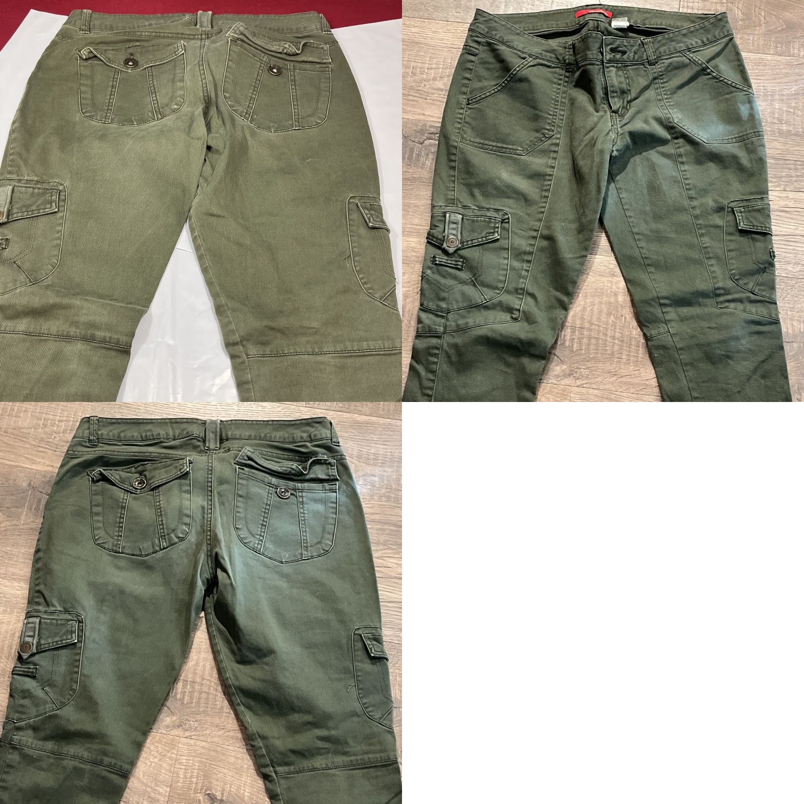 Vintage VINTAGE UnionBay GREEN y2k Cargo Pants Stretch Zip Leg Flap Pockets 9” Rise Tactical 11 Women Size 32" / US 10 / IT 46 - 10 Thumbnail