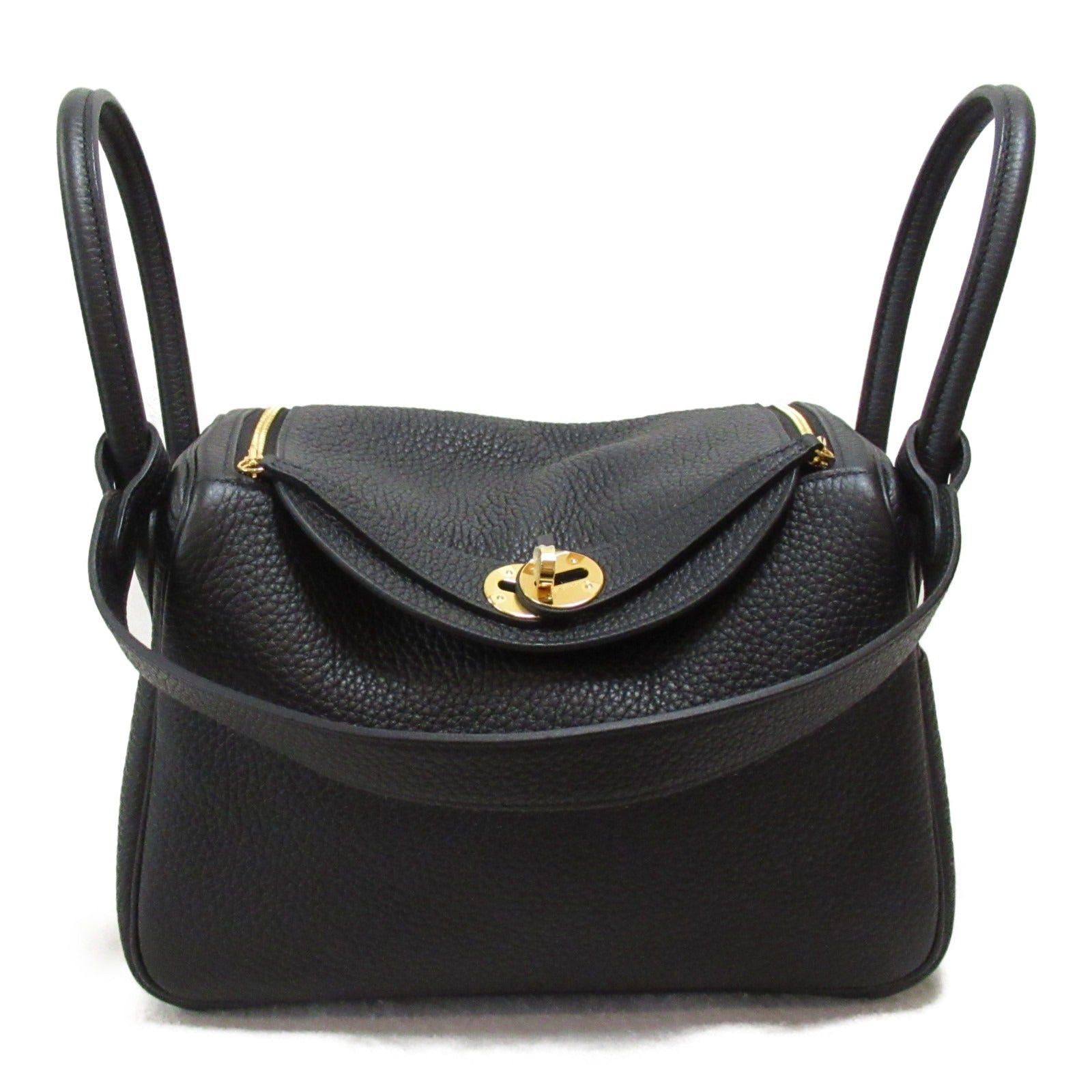 Hermes Hermes Lindy 26 Black Shoulder Bag Leather Clemence (Hermes) Gold Hardware U Stamp Size ONE SIZE - 1 Thumbnail
