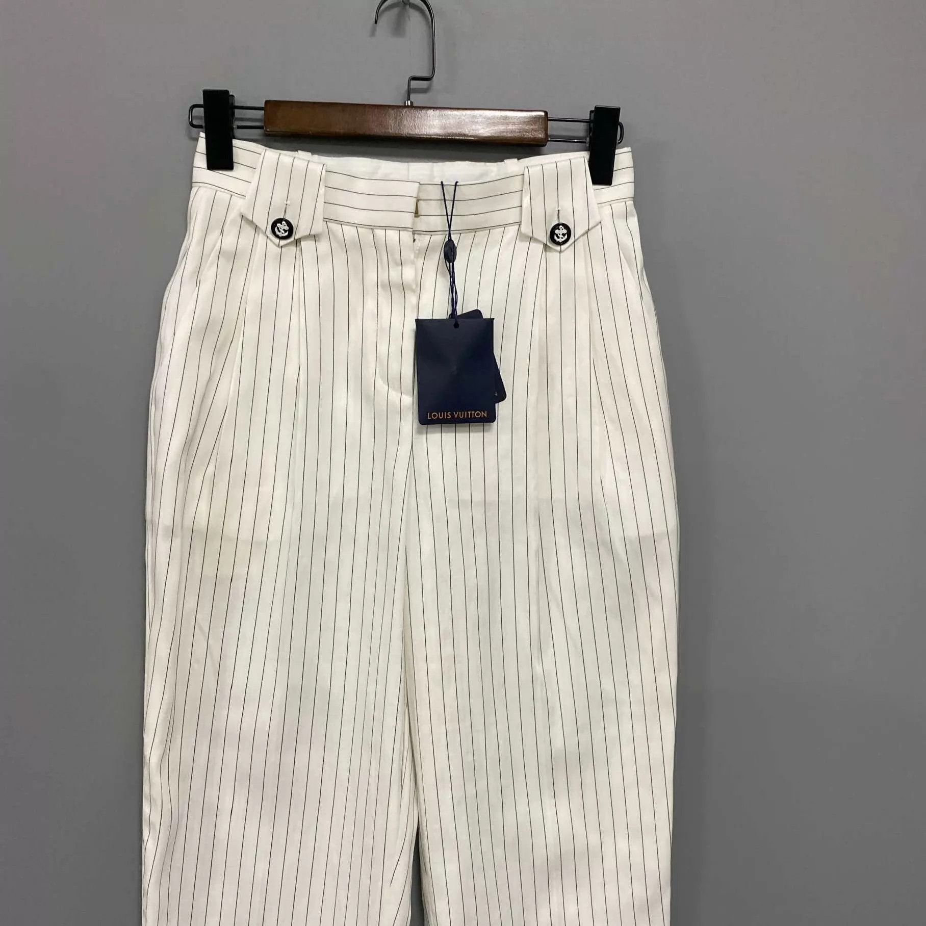 Louis Vuitton LV 25 New Nautical Silk Striped Trousers Size 38 Size 27" / US 4 / IT 40 - 2 Thumbnail