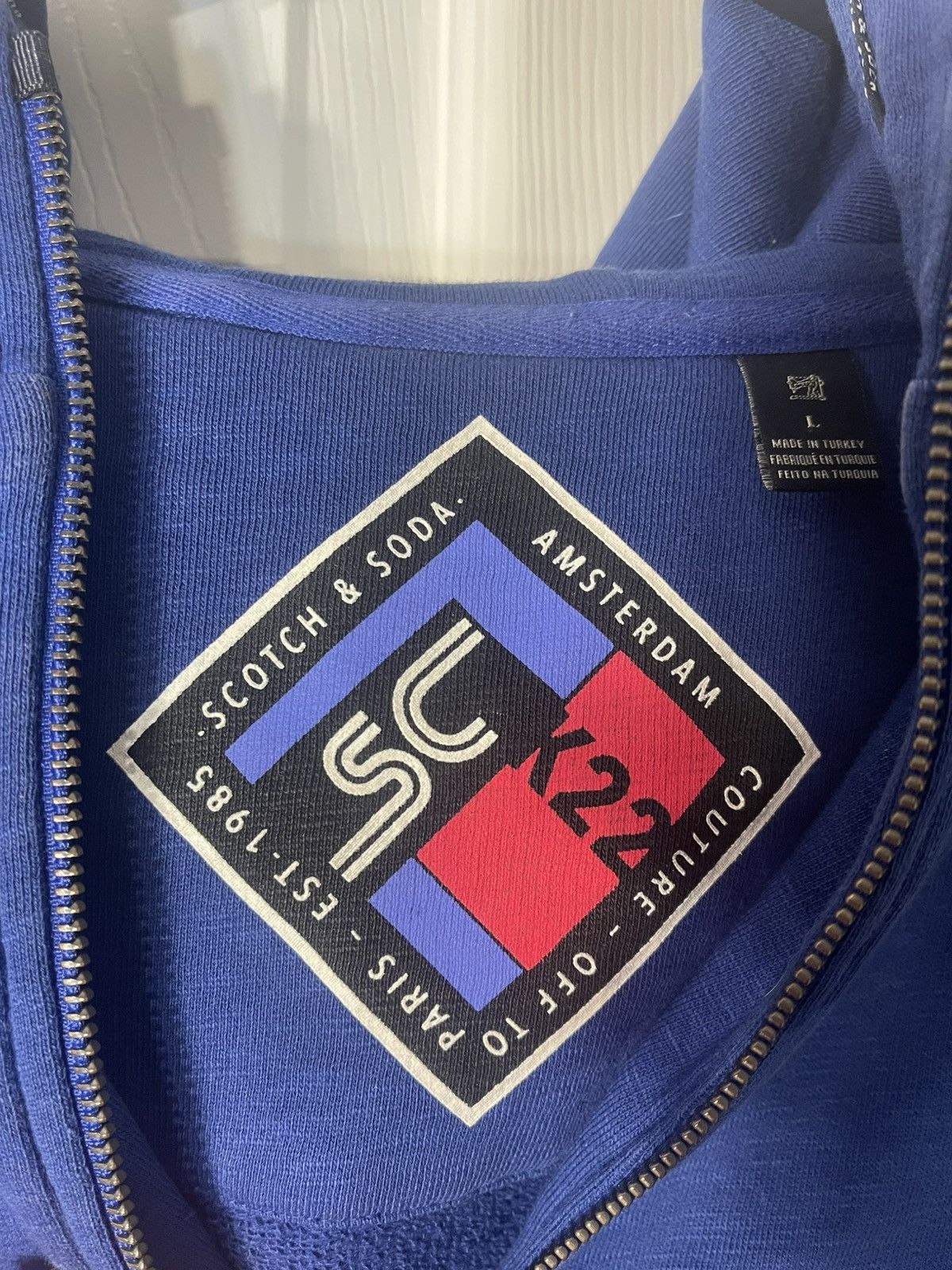 Scotch & Soda Scotch & Soda Amsterdam Full Zip Hoodie Blue Size L Size US L / EU 52-54 / 3 - 3 Thumbnail