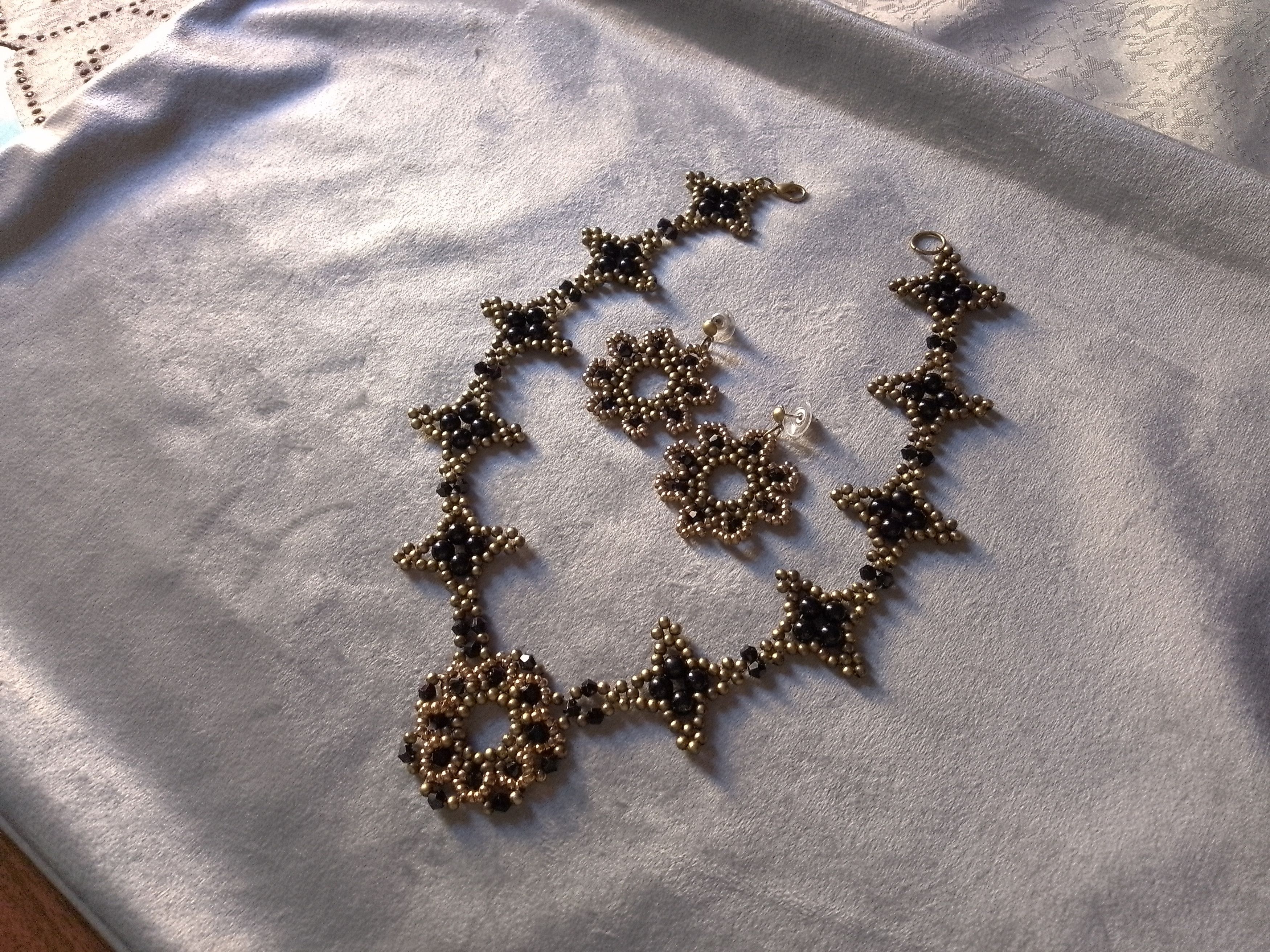Handmade Necklace black pearls Vintage style Pendant Earrings Size ONE SIZE - 9 Thumbnail