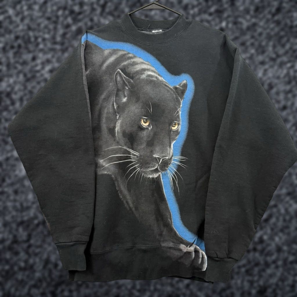 Vintage VINTAGE Black Panther Sweatshirt Mens M Pullover Crew Neck Graphic Print 90s RADICAL NATURE Black Panther Sweatshirt Mens M 90s Graphic Print Size US M / EU 48-50 / 2 - 1 Thumbnail