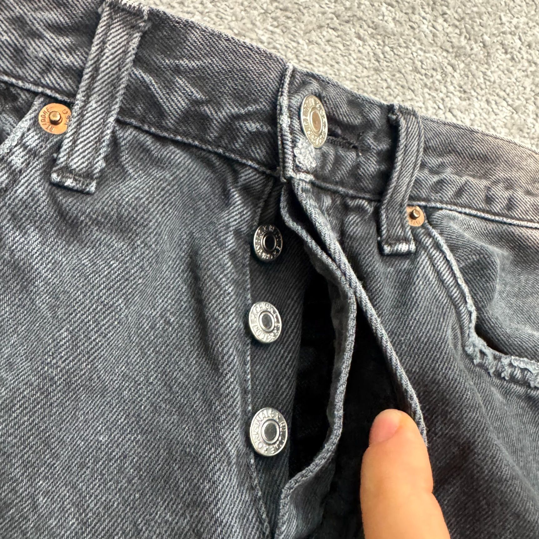RE/DONE Re/Done 90s High Rise Loose Fit Button Fly Denim Jeans Womens 25 Black Size 42" / US 20 - 3 Thumbnail