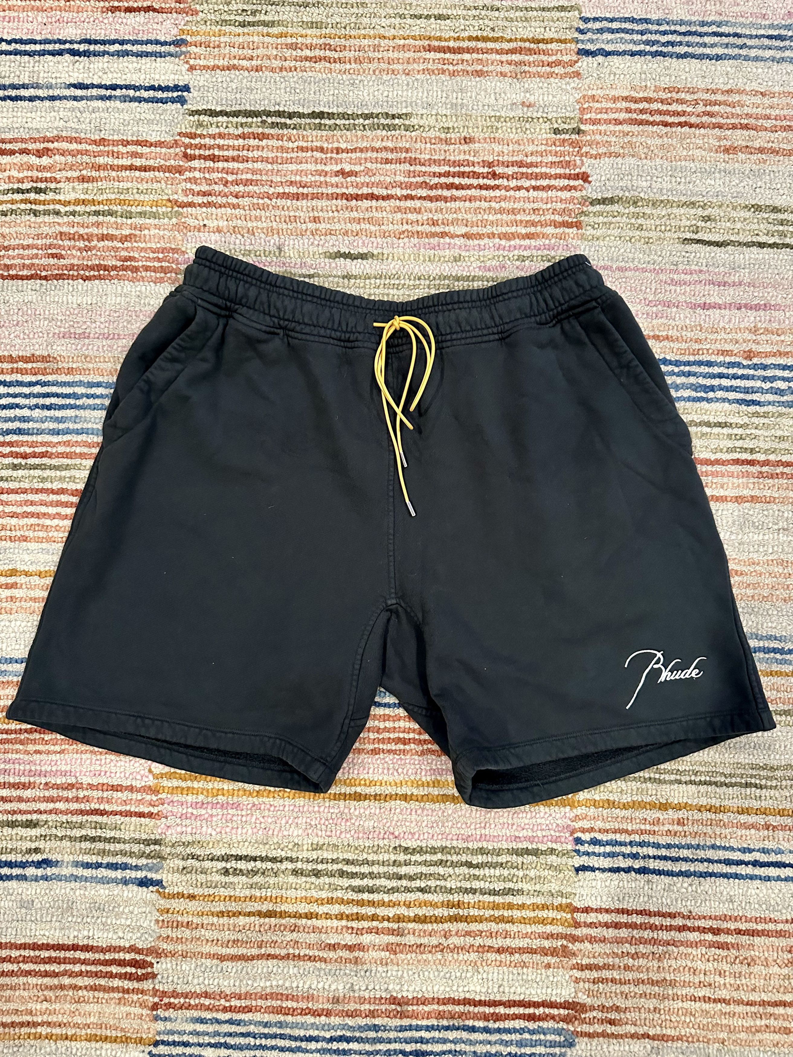 image of Rhude Vintage Black Sweatshorts, Men's (Size 36)