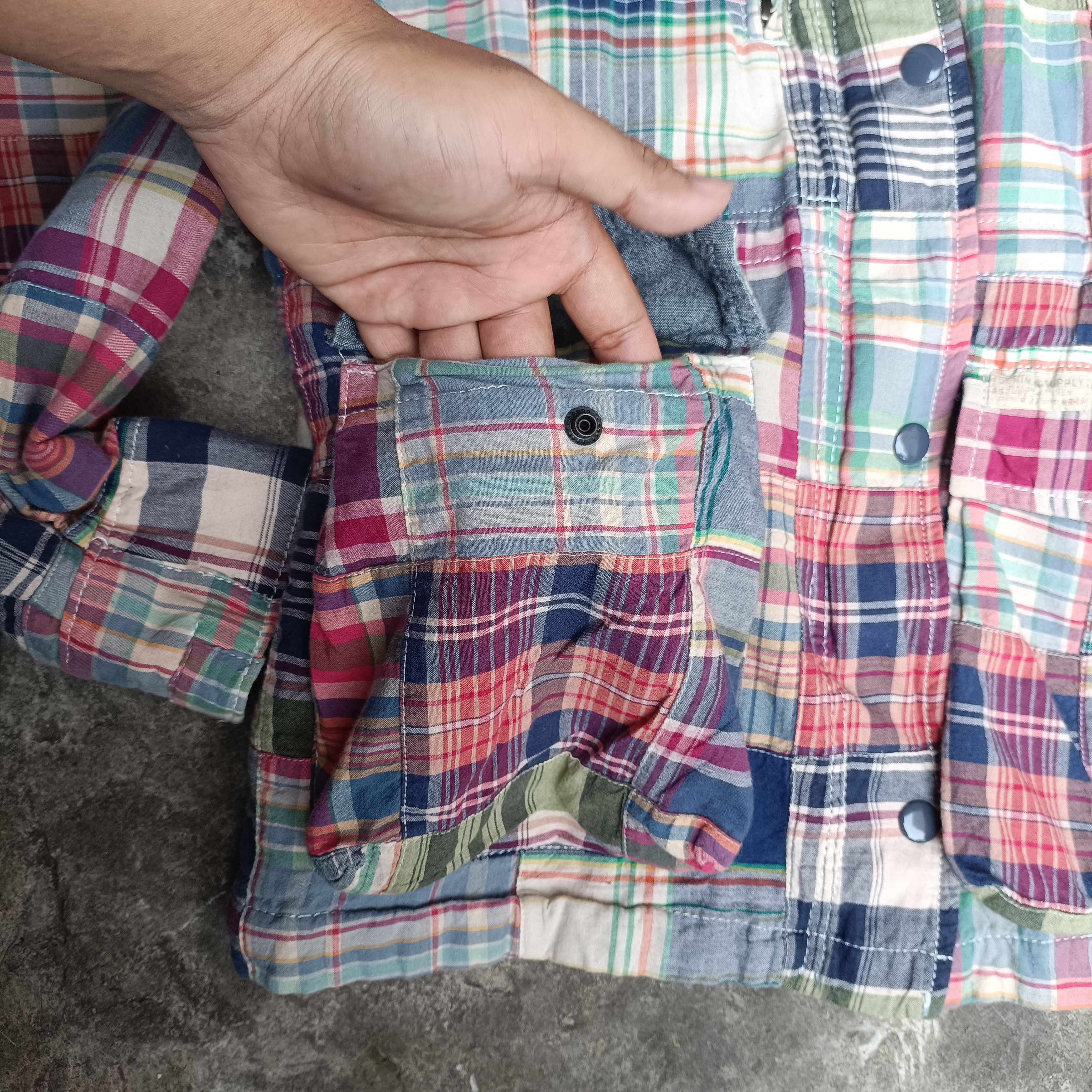 Denim & Supply Ralph Lauren × Indigo Vintage M65 Patchwork madras Jacket Size US S / EU 44-46 / 1 - 5 Thumbnail