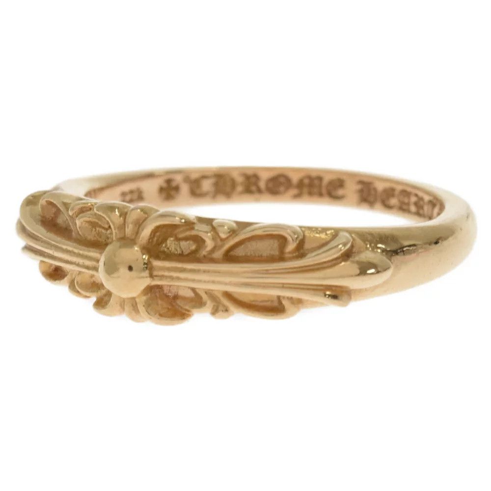 image of Chrome Hearts Baby Classic Floral Cross Ring - Size 10 in Gold, Men's