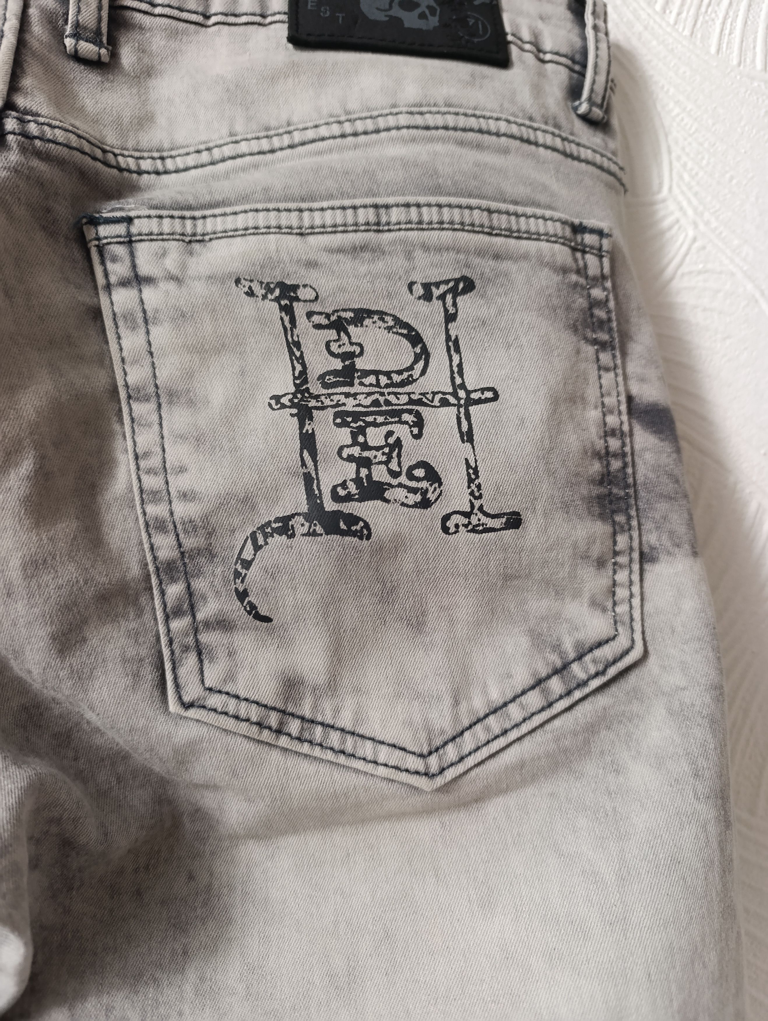 Ed Hardy ED HARDY STRETCH SKULLER SKINNY COTTON DENIM JEANS PANTS Size US 34 / EU 50 - 3 Thumbnail