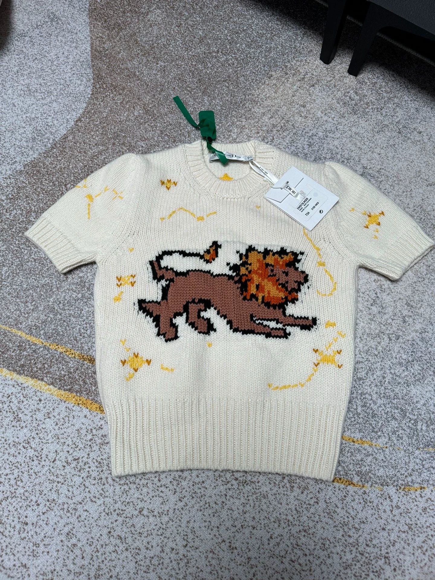 Dior Dior Lion Logo Short-Sleeve Knit Sweater IT34 Size XS / US 0-2 / IT 36-38 - 1 Thumbnail