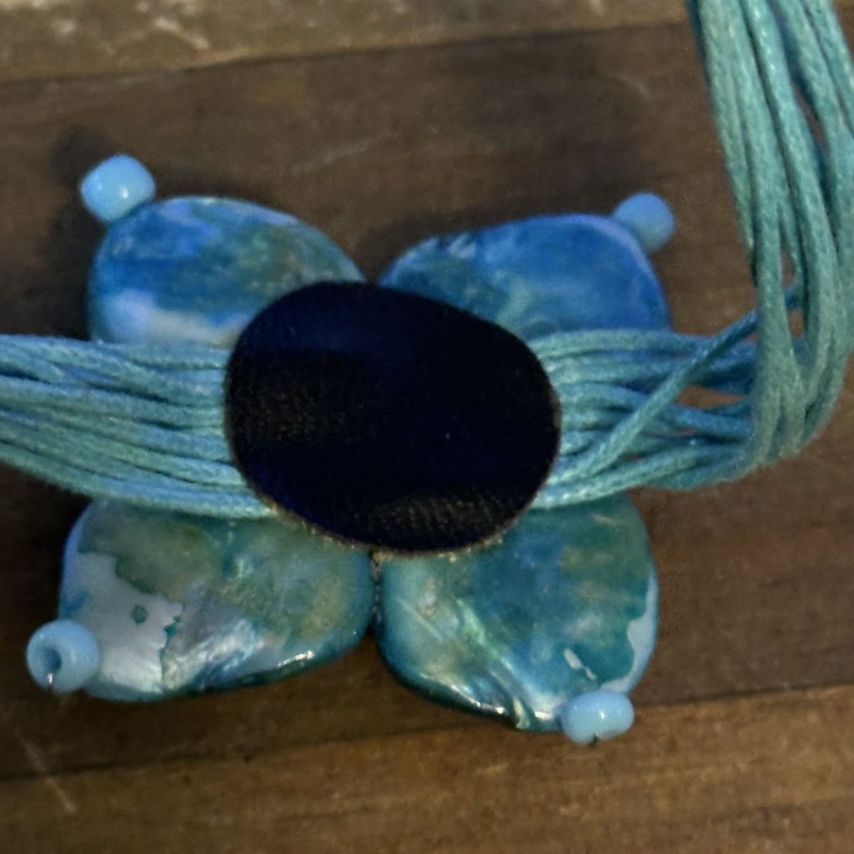 Other Dyed aqua flower shell multi cord adjustable bracelet Size ONE SIZE - 4 Thumbnail
