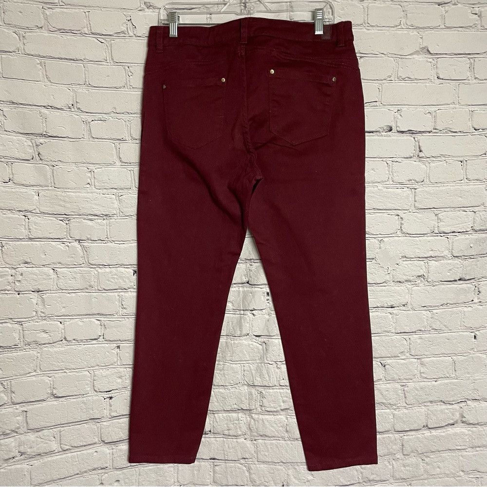 Other Ivanka Trump Maroon Sculpting Mid Rise Skinny Ankle Jean Si Size 36" / US 14 / IT 50 - 3 Thumbnail