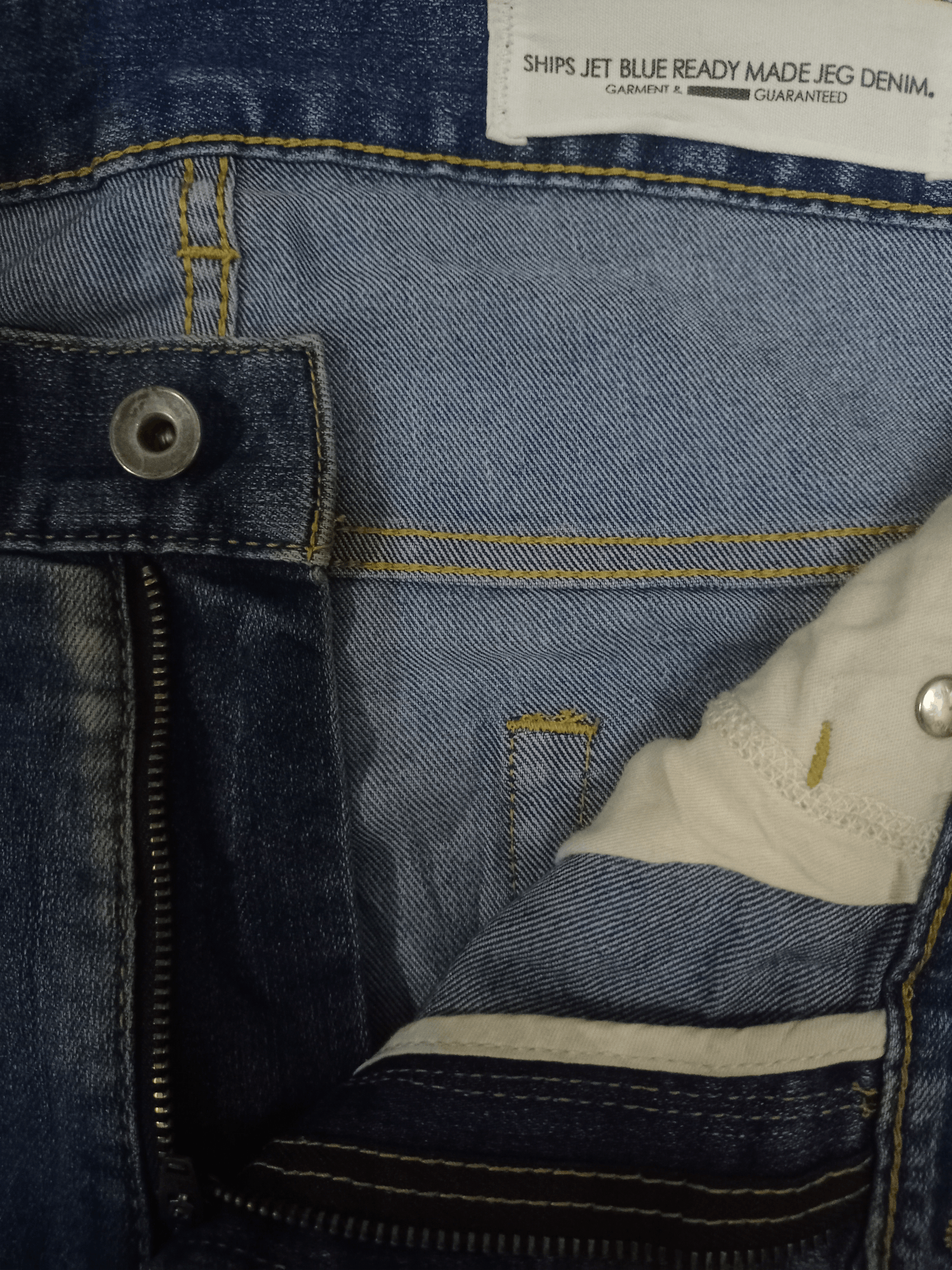 Japanese Brand × Ships Jet Blue Vintage Ships Jet Blue Blue Wash Distressed Jeans 34x31 Size US 34 / EU 50 - 3 Thumbnail