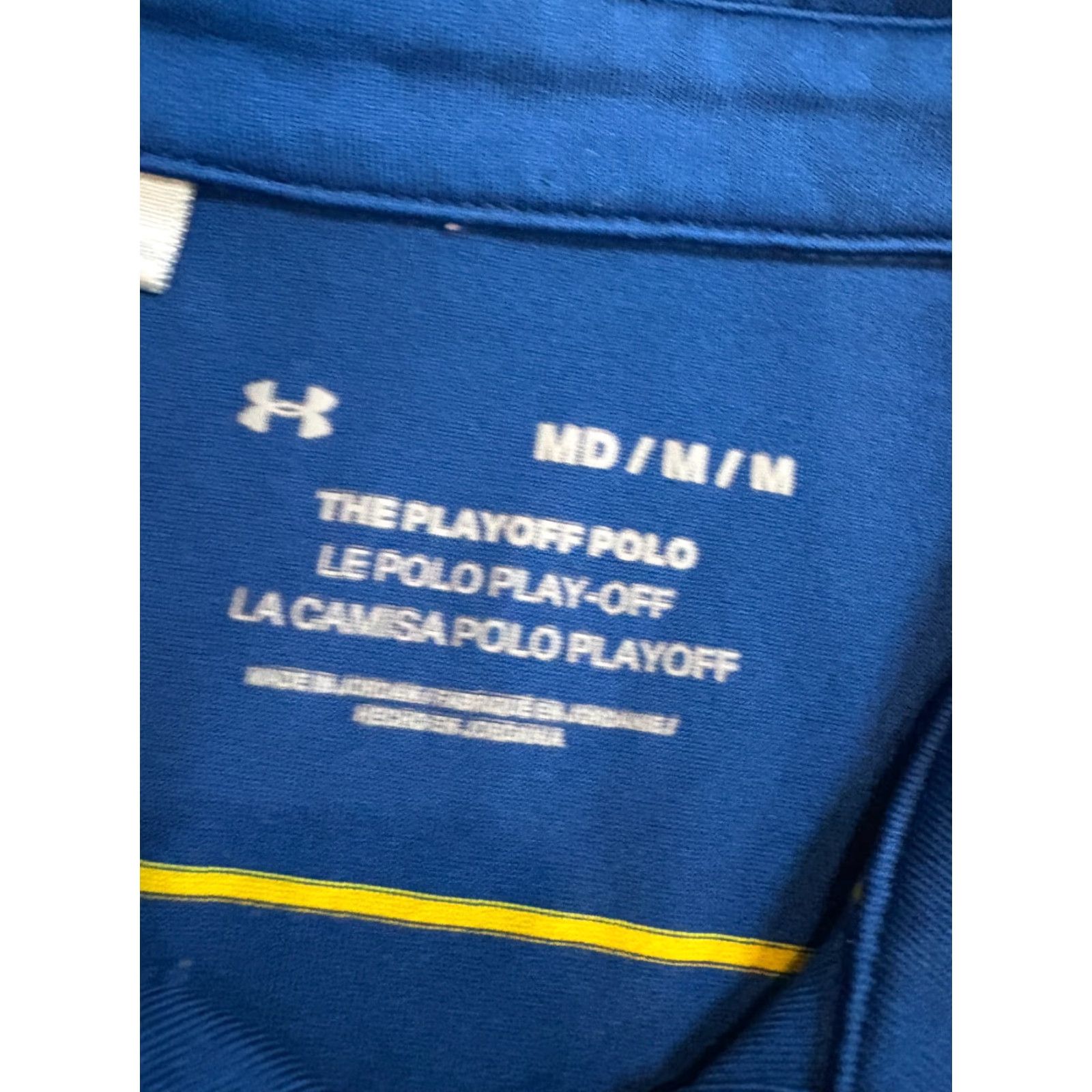 Under Armour Under Armour Polo Shirt Mens Medium Blue Striped “The Playoff Polo” Short Sleeve Size US M / EU 48-50 / 2 - 4 Thumbnail