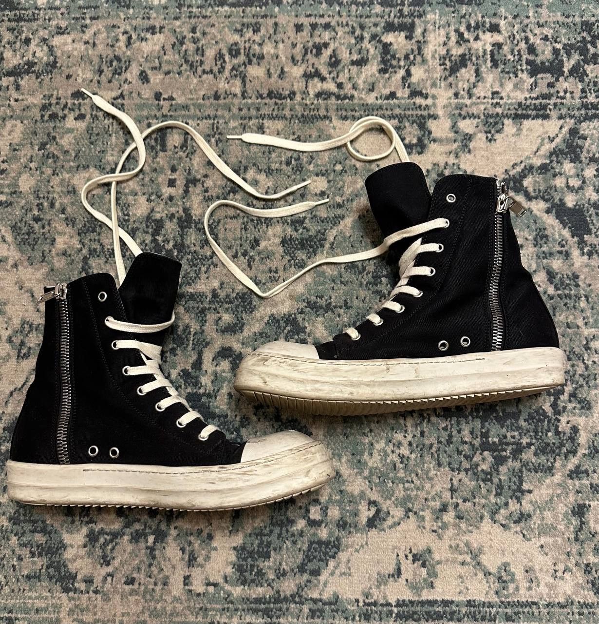 Rick Owens Drkshdw Rick Owens DRKSHDW Canvas Ramones High Tops Size US 9 / EU 42 - 1 Thumbnail