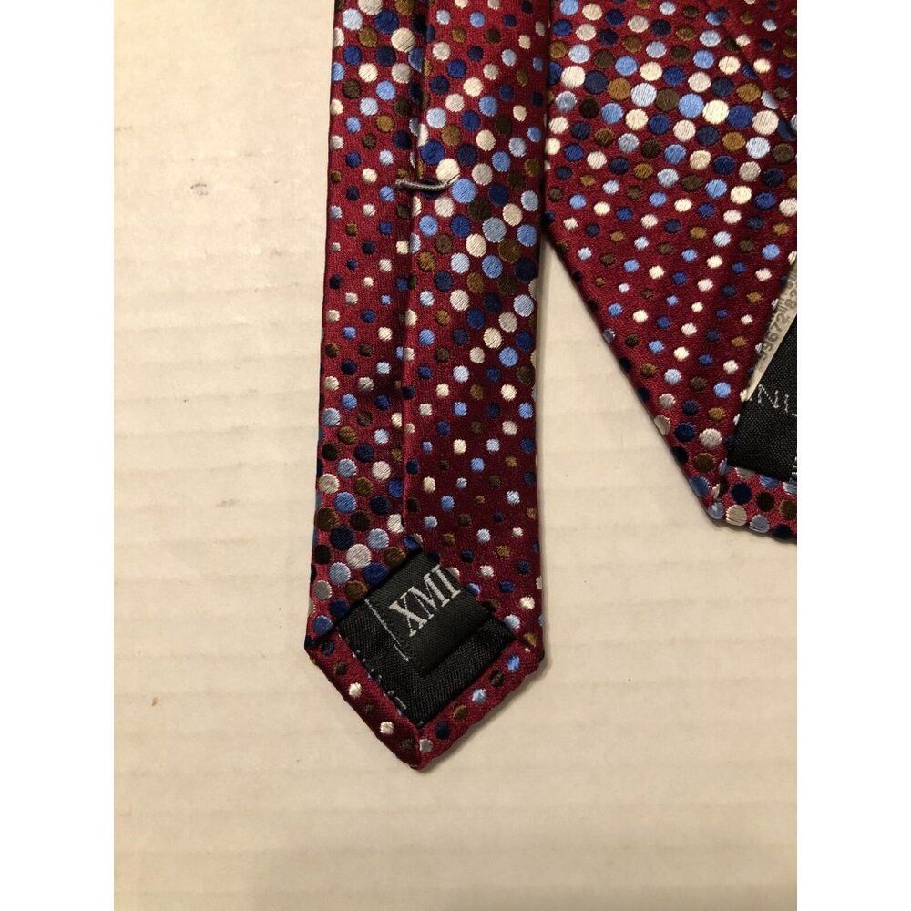 XMI Platinum xmi platinum men's new burgundy silk tie 3 1/4" X 59 3/4" Size ONE SIZE - 4 Thumbnail