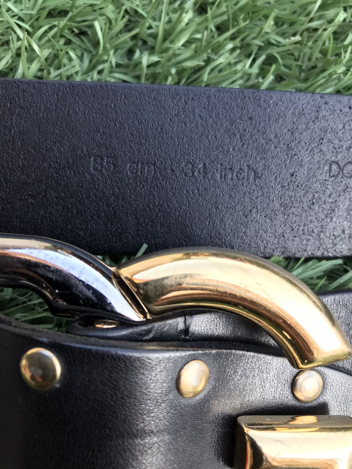 Dolce & Gabbana Dolce & Gabbana Silver/Gold Black Leather D&G Belt Size ONE SIZE - 4 Thumbnail