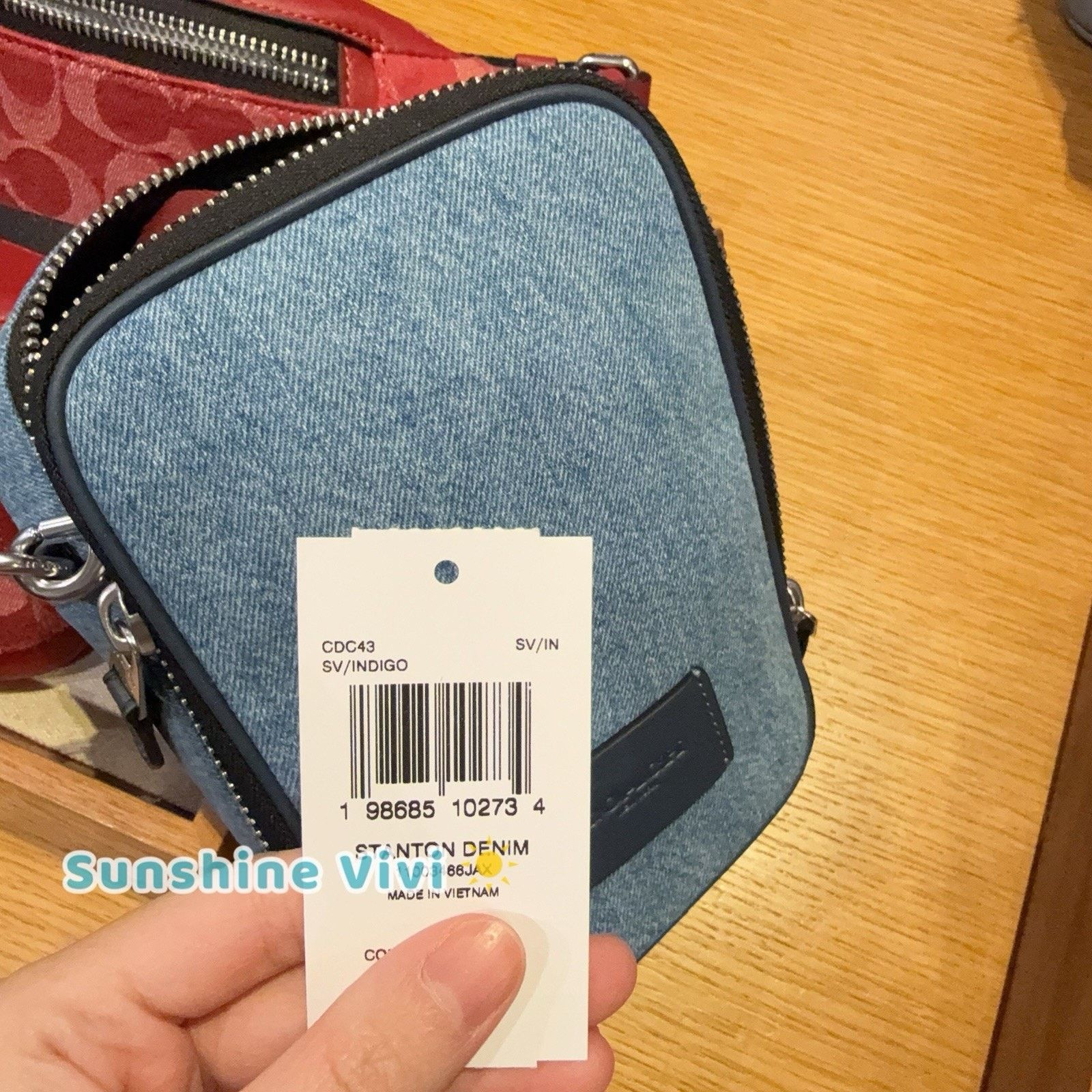 Coach NWT COACH Stanton Crossbody Bag Cotton Silver/Indigo CDC43 Size ONE SIZE - 6 Thumbnail