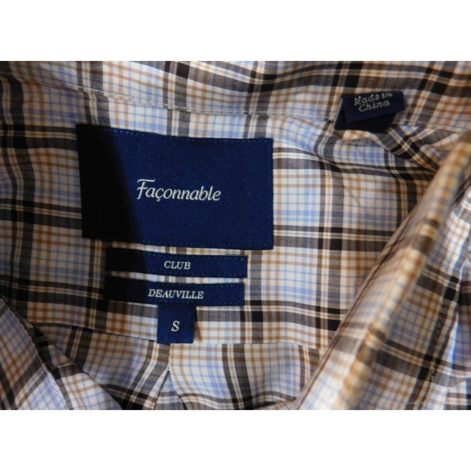 Faconnable VINTAGE Faconnable Shirt Mens Small Blue Brown Plaid Club Deauville Button Up Casual Size US S / EU 44-46 / 1 - 5 Thumbnail