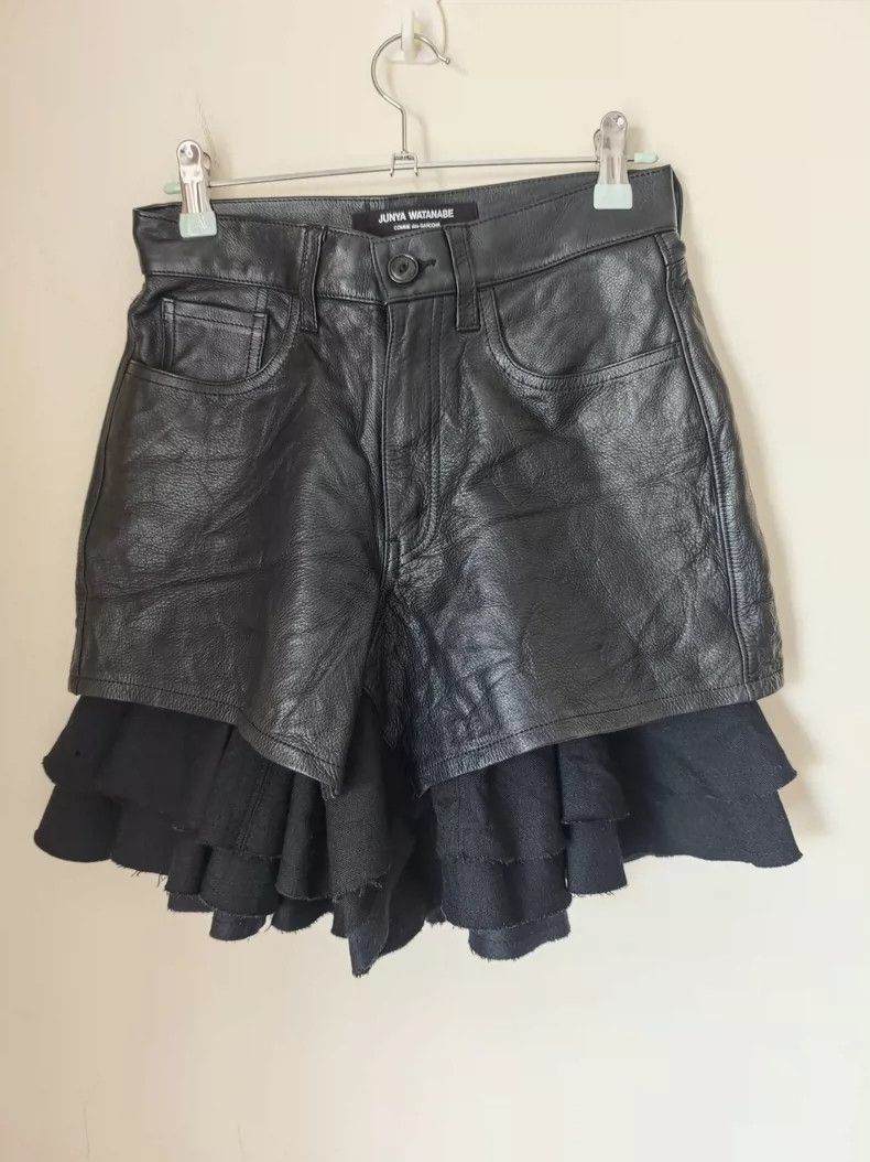Junya Watanabe Junya Watanabe Leather Ruffle Trim Shorts Size 24" / US 00 / IT 34 - 1 Thumbnail