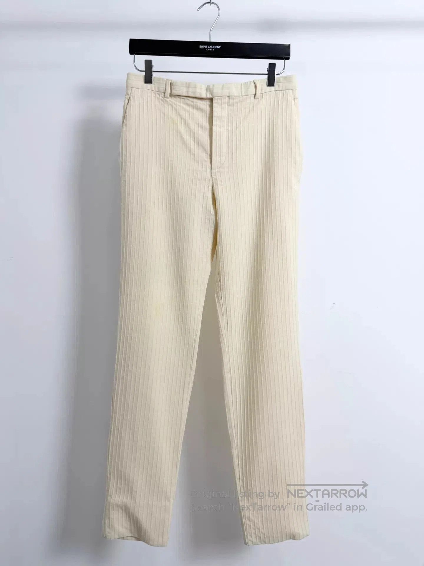 Saint Laurent Paris Beige Pinstripe Double-Breasted Blazer. Size US M / EU 48-50 / 2 - 5 Thumbnail