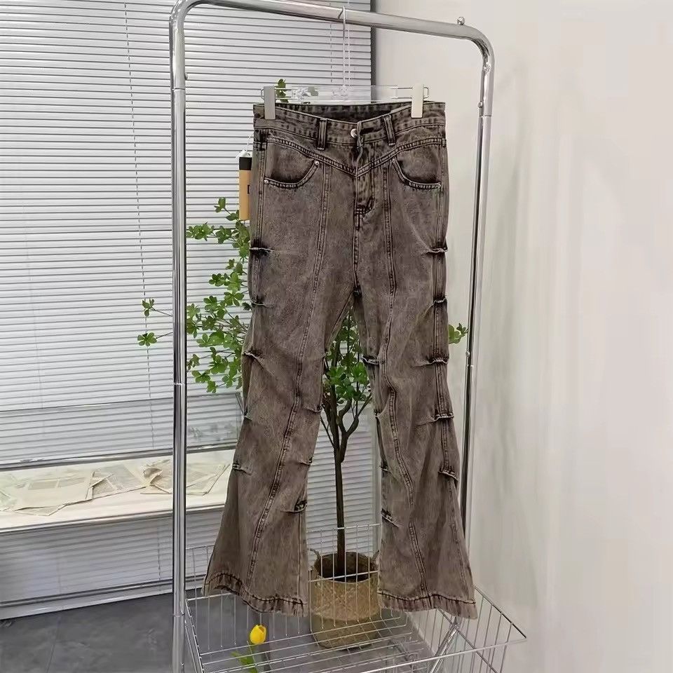 Jean Y2k Cargo Flared Stack Jeans Wide Leg Bootcut Stacked Size US 34 / EU 50 - 9 Thumbnail