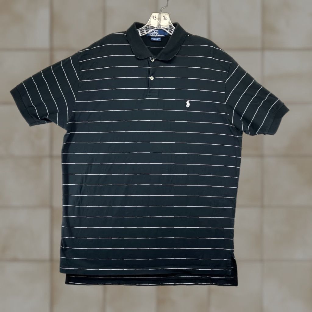 Ralph Lauren Ralph Lauren Polo Shirt Mens Large Soft Pima Black White Pony Casual Vintage 90s Shirt Polo Mens Large Black White Polo Ralph Lauren 90s Vintage Size US L / EU 52-54 / 3 - 1 Thumbnail