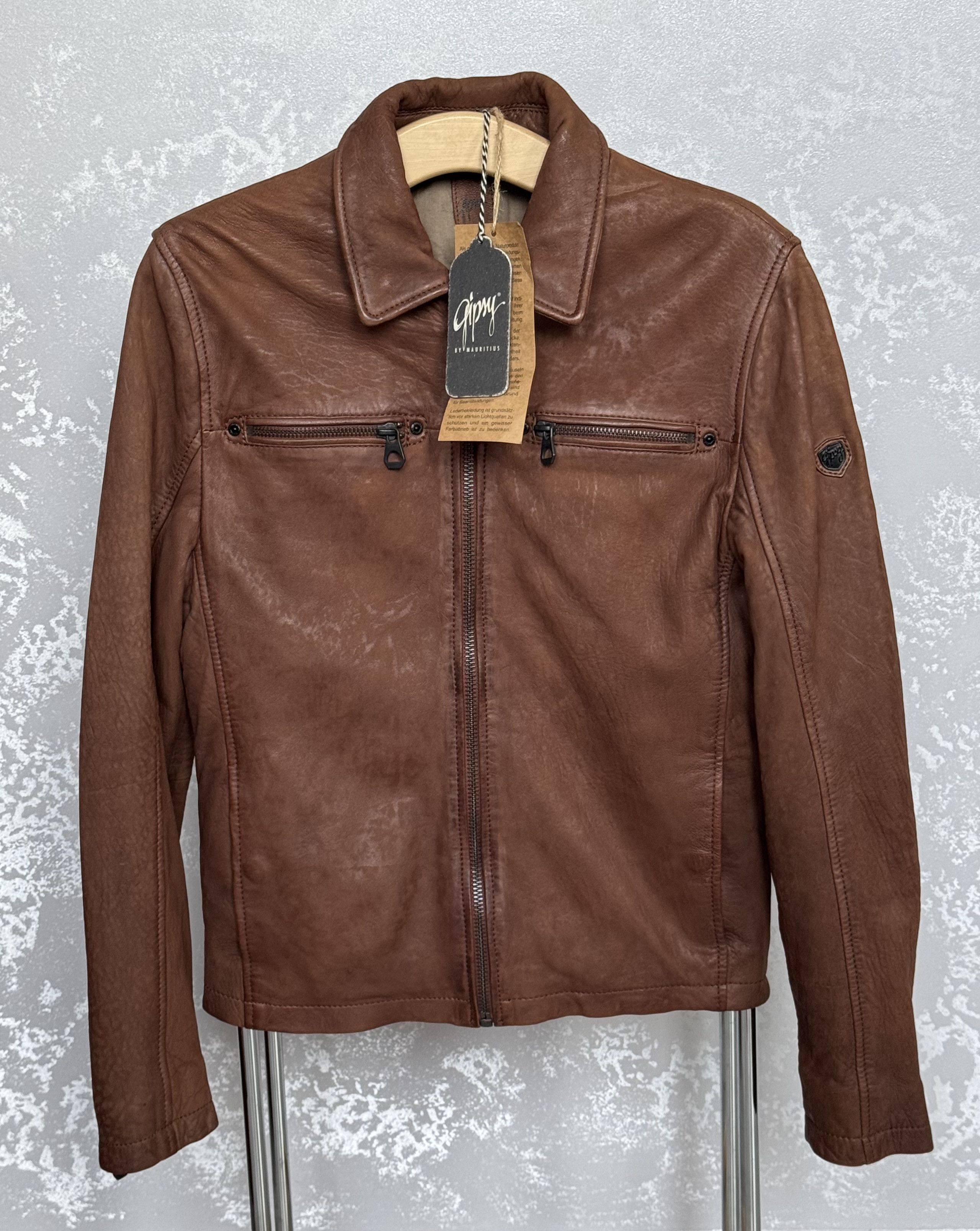 Gypsy × Vintage NEW Gipsy by Mauritius Brown Slim Fit Leather Jacket Size S Size US S / EU 44-46 / 1 - 2 Thumbnail