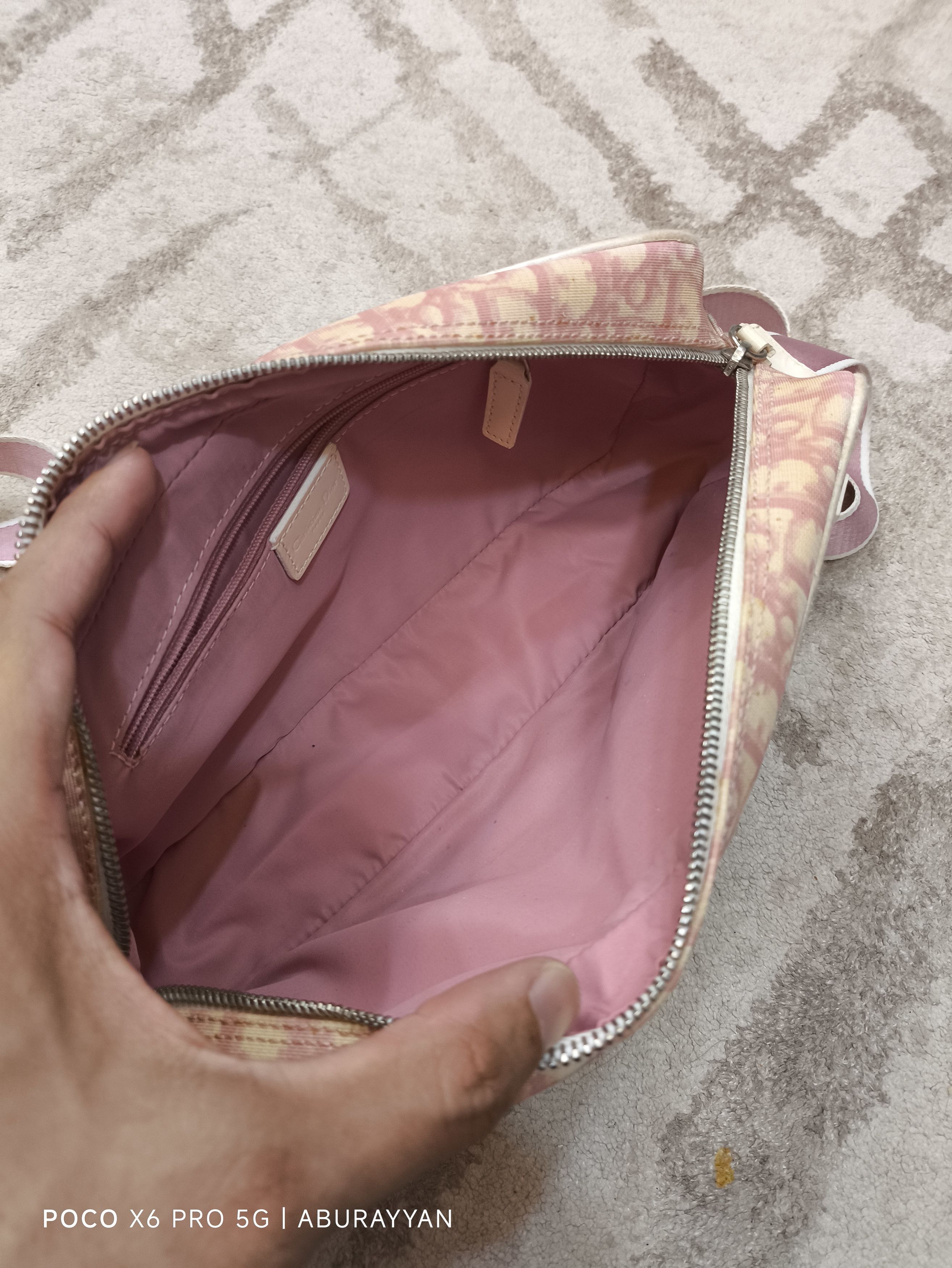 Dior Christian Dior Galliano Monogram Baguette Crossbody Bag Pink Size ONE SIZE - 6 Thumbnail