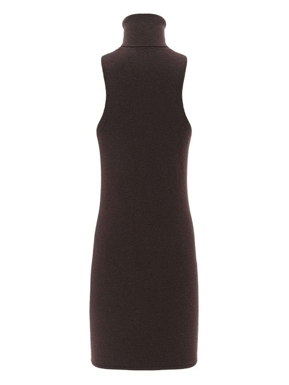 Saint Laurent Paris o1la1rc1a0425 761916 Turtleneck Dress in Wool in Brown Size S / US 4 / IT 40 - 2 Thumbnail