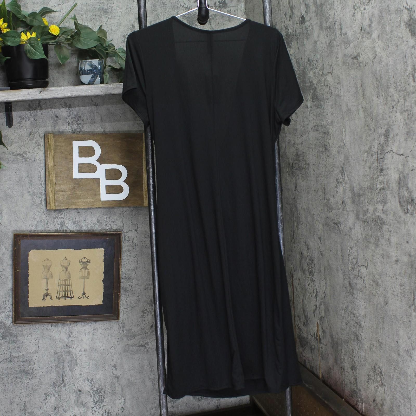 Other Nwt 24seven Size Knit Faux Wrap Short Sleeve Dress Black 1x Size XL / US 12-14 / IT 48-50 - 2 Thumbnail