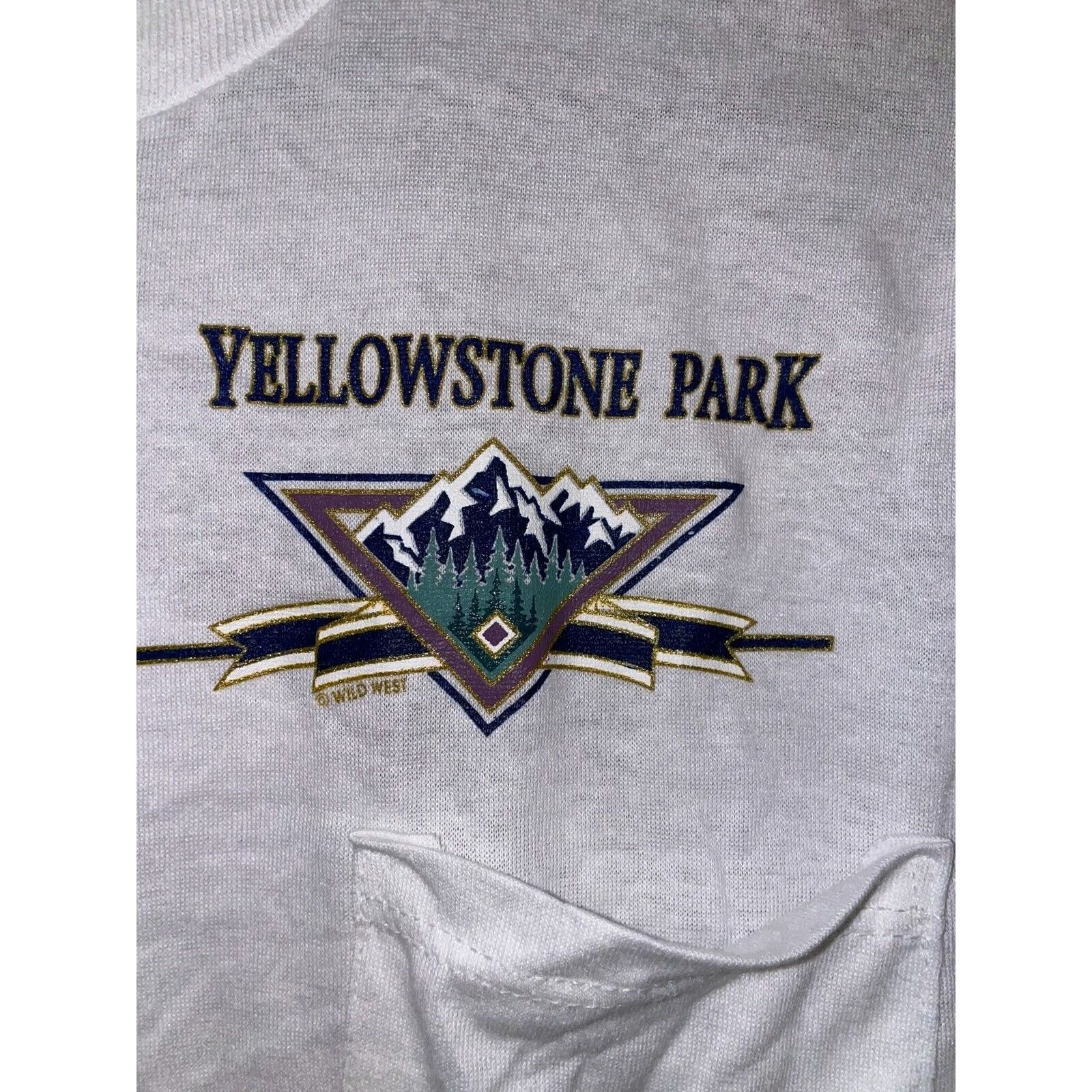 Jerzees Vintage Yellowstone National Park L White YNP Pocket Tee Size US M / EU 48-50 / 2 - 3 Thumbnail